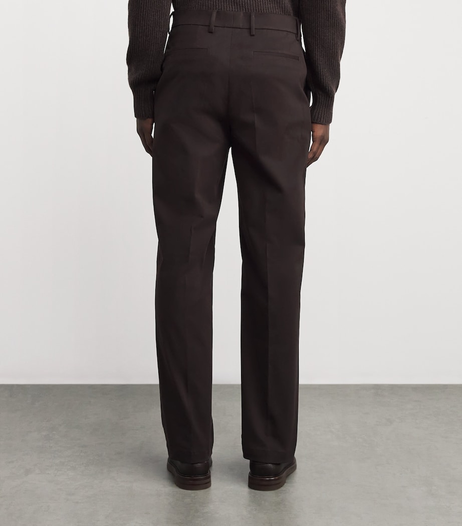 Cotton Flat Front Trousers WALNUT Image 4
