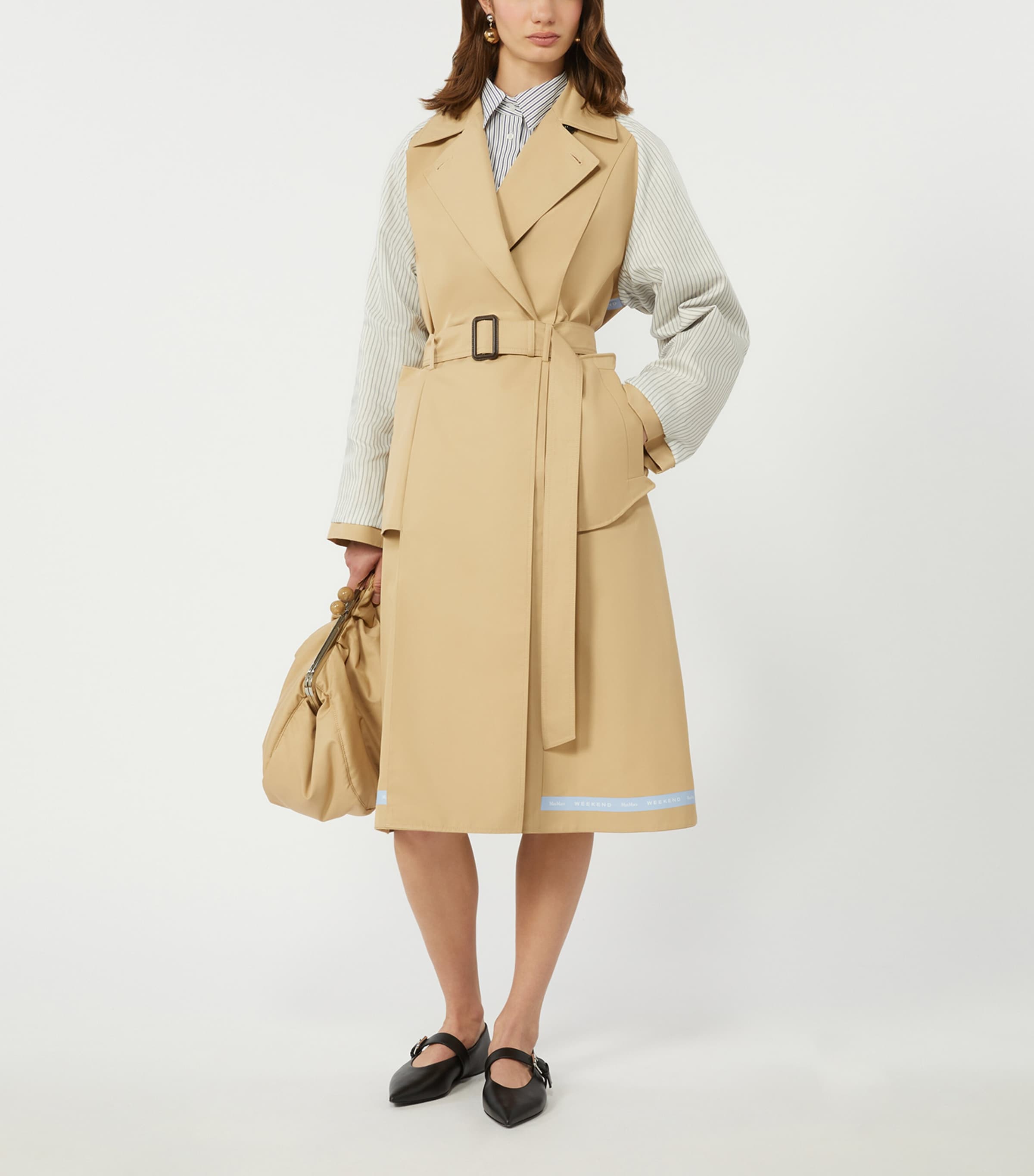 Weekend Max Mara Womens Gabardine Reversible Trench Coat Beige Image 5