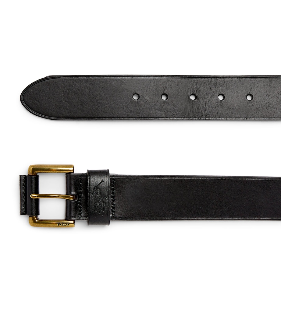 Leather Polo Pony Belt BLACK Image 3