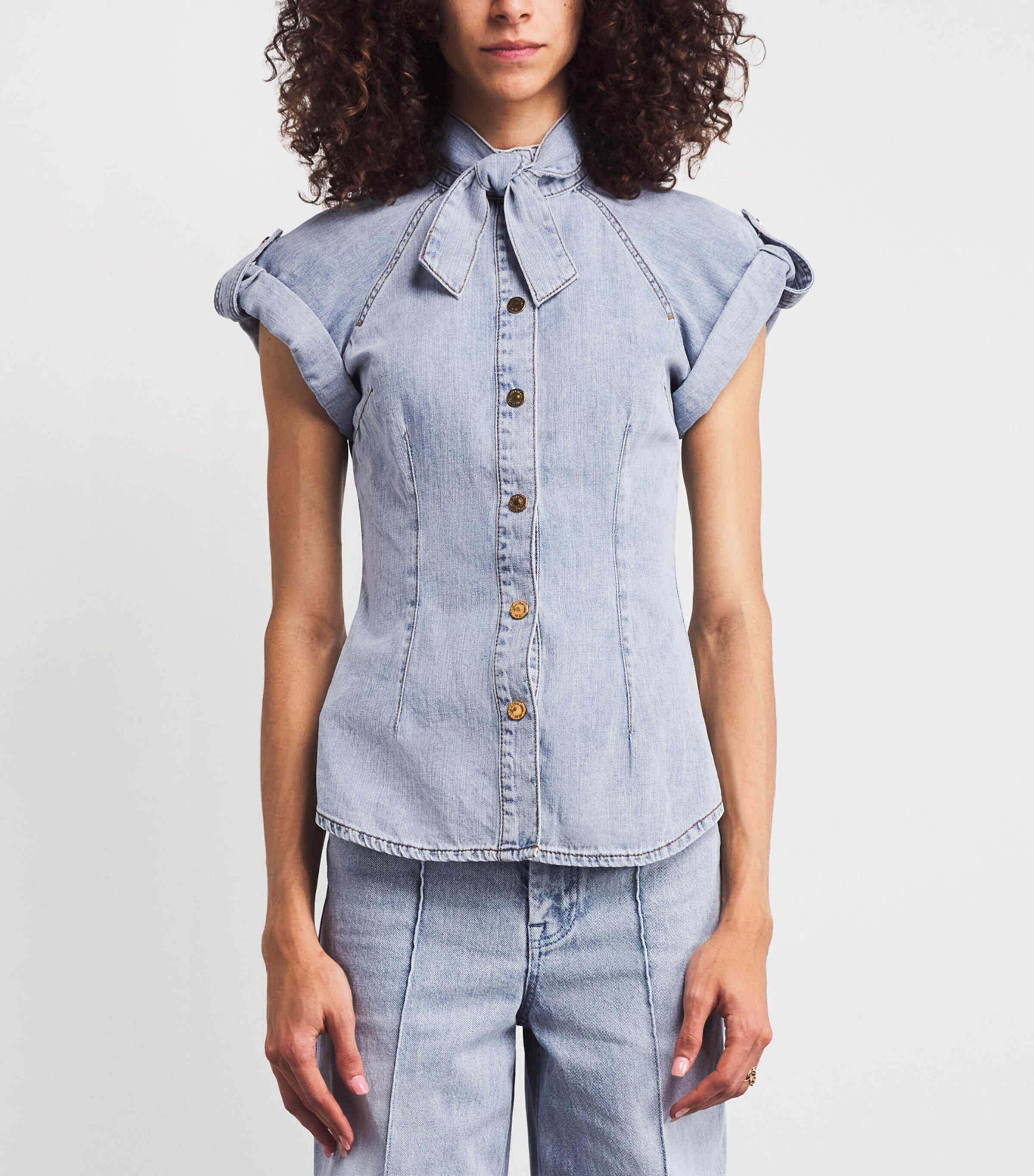 Denim Tie-Neck Shirt CSW CASTAWAY Image 3