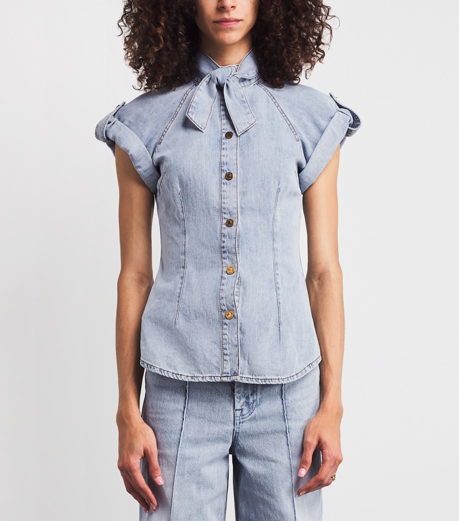 Denim Tie-Neck Shirt CSW CASTAWAY Image 3