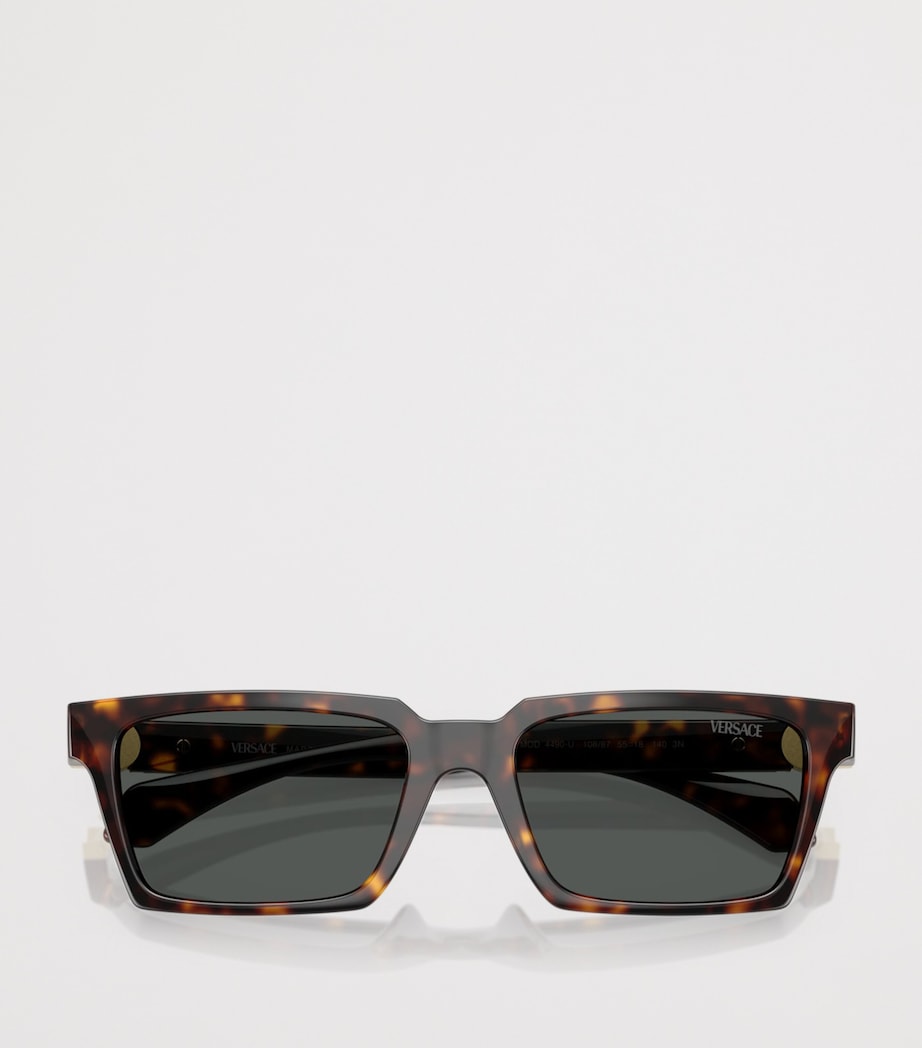 Versace Tortoiseshell Rectangular Sunglasses Image 5