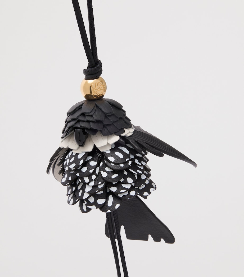 Leather Bird Charm BLACK Image 2
