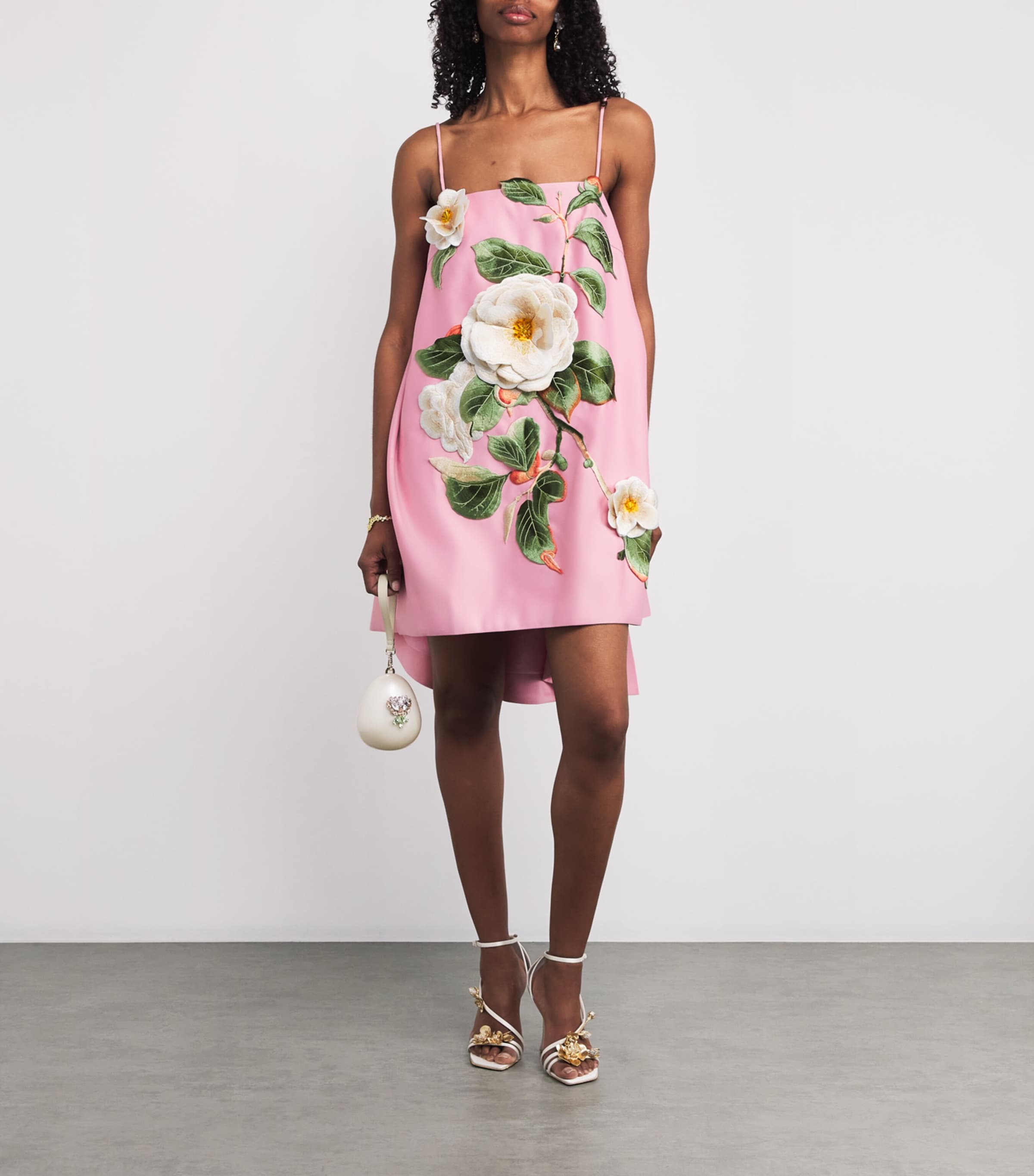 LEO LIN Multi Floral-Appliqué Felicia Mini Dress | Harrods US
