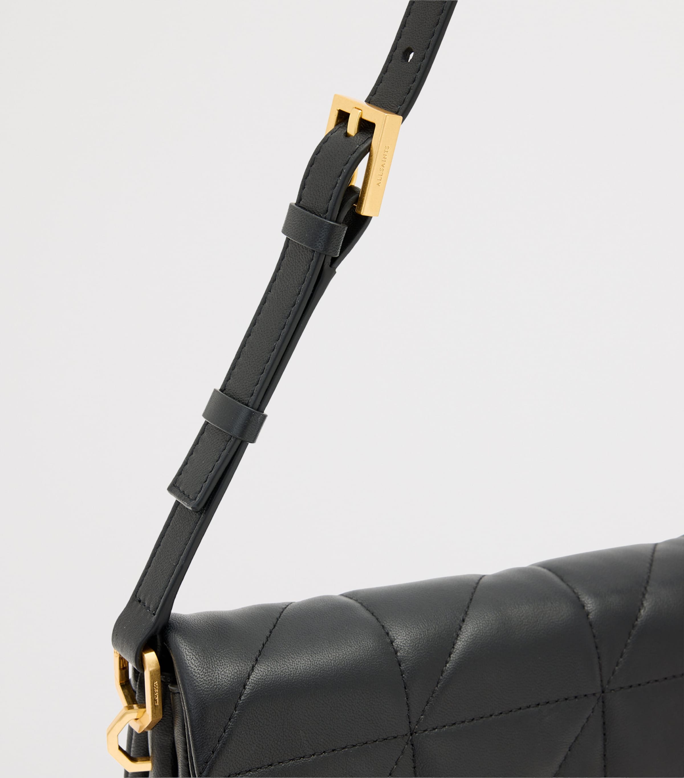 Quilted Leather Ondine Shoulder Bag BLACK Image 4