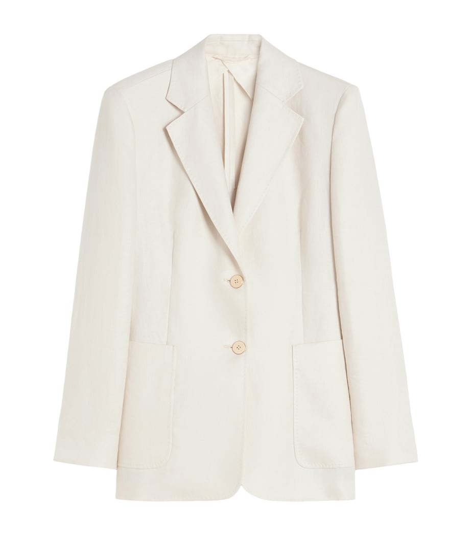 Max Mara Womens Linen Blazer Beige Image 1