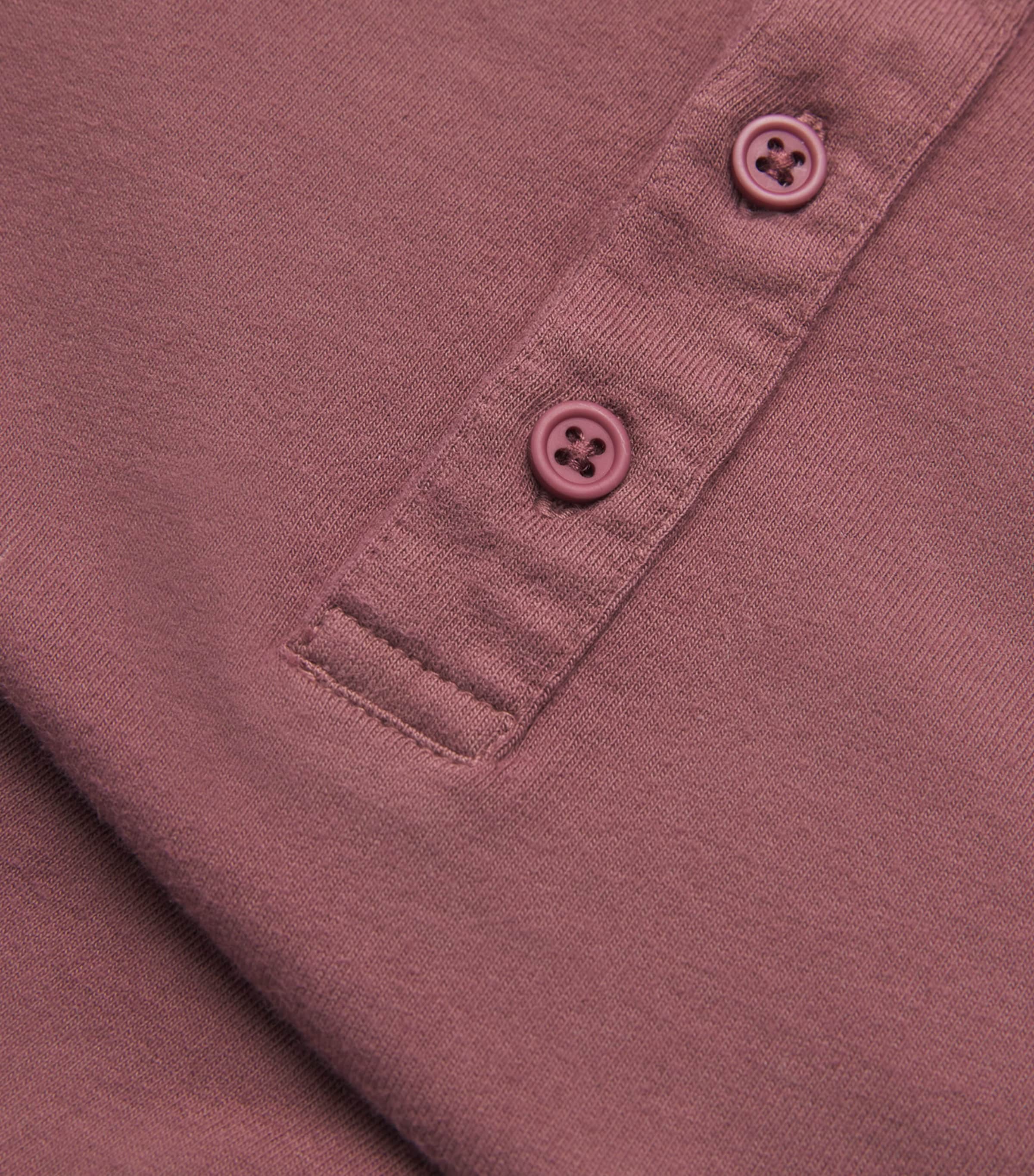 Vince Mens Cotton Henley Top Wshd Brik Red Image 5