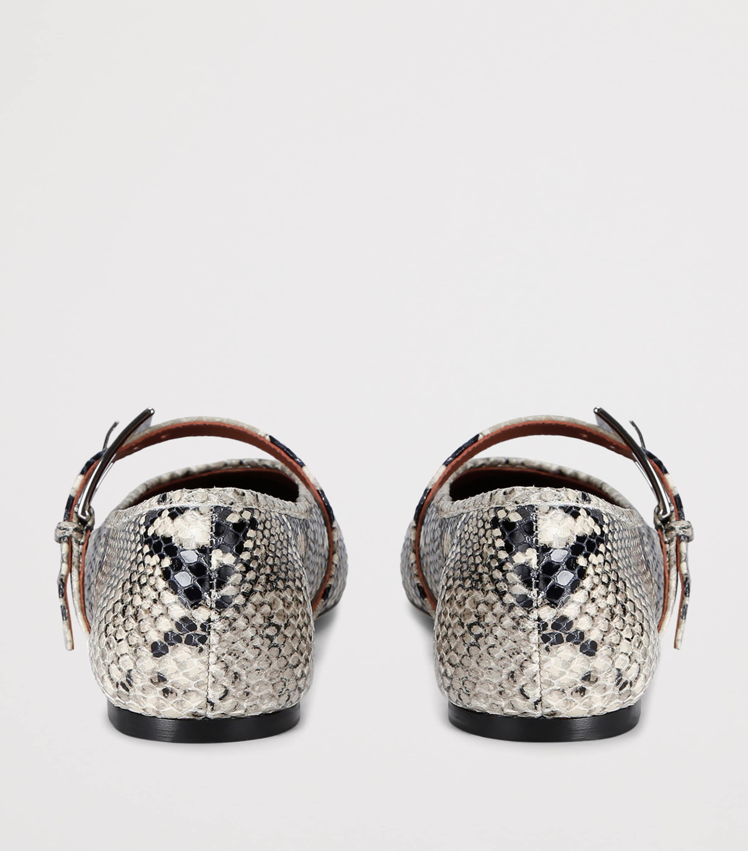 Paris Texas Snake Print Leather Sveva Ballet Flats Beige Comb Image 2
