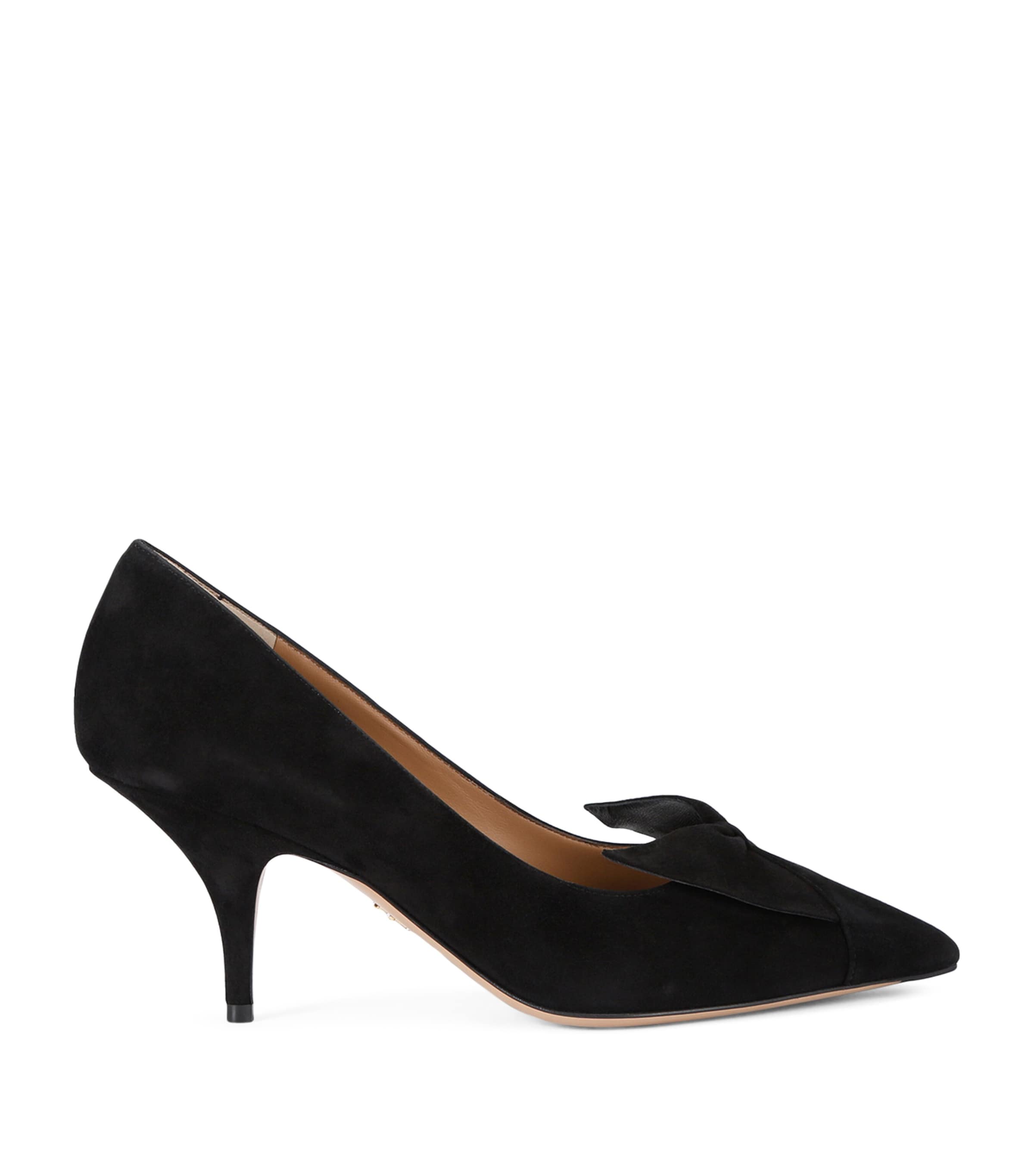 Ferragamo Pointed Toe Stiletto Heel Pumps With Bow In Black
