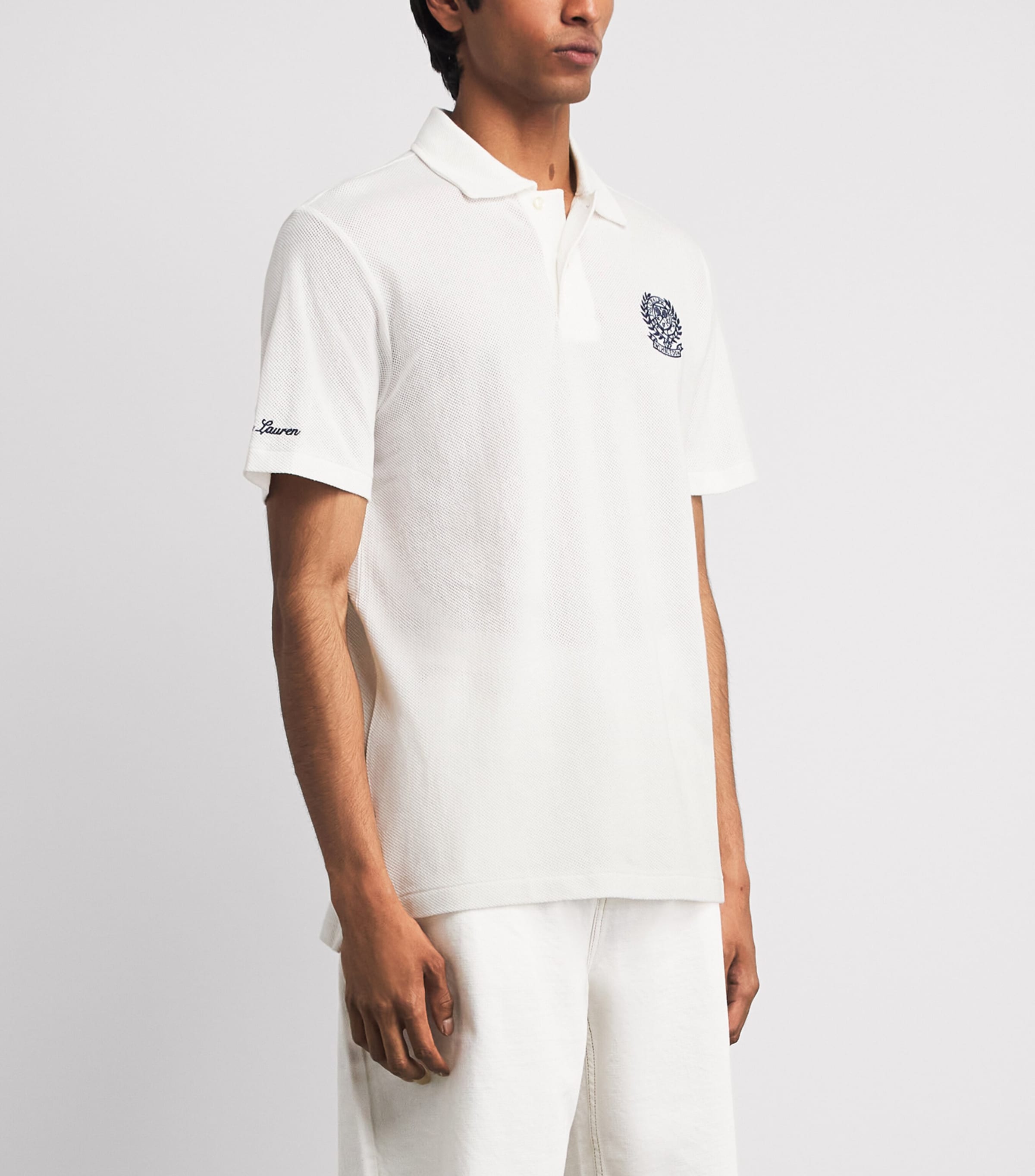 Polo Ralph Lauren White x Wimbledon Cotton Mesh Polo Shirt