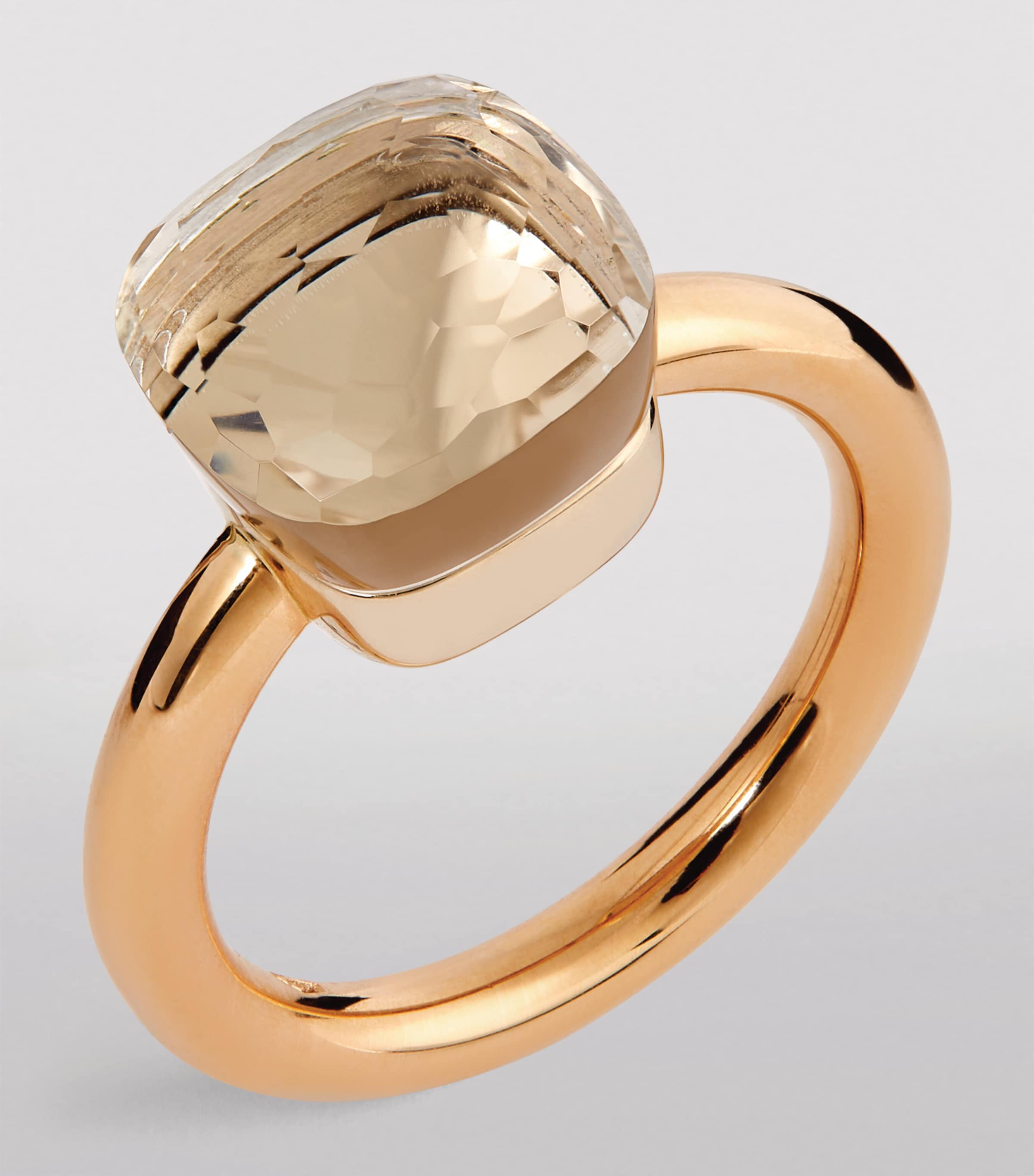 Mixed Gold and White Topaz Nudo Classic Ring 000TB Image 2