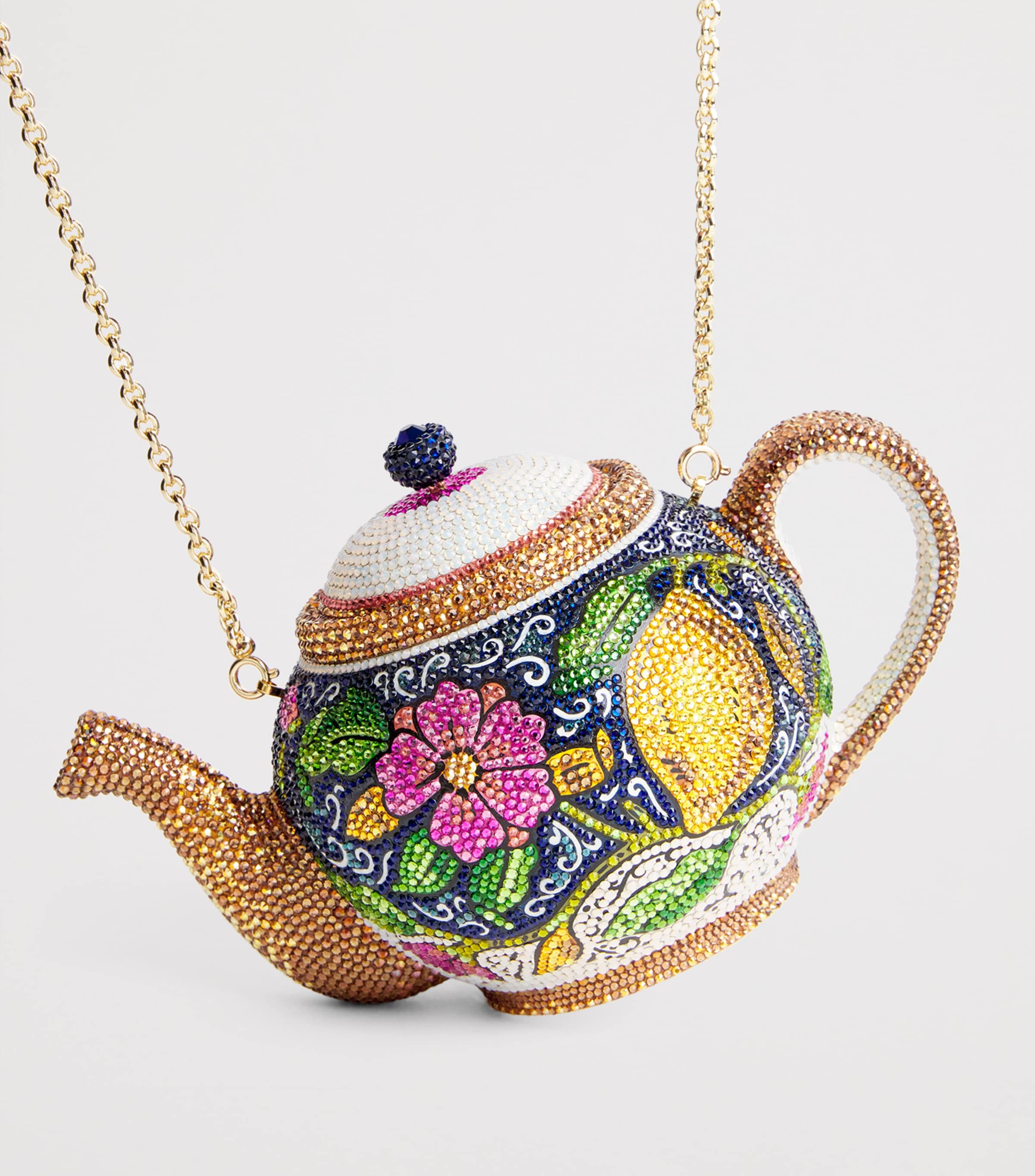 Judith Leiber Embellished Teapot Clutch Bag Chmpgn Dark Ind Mul Image 6
