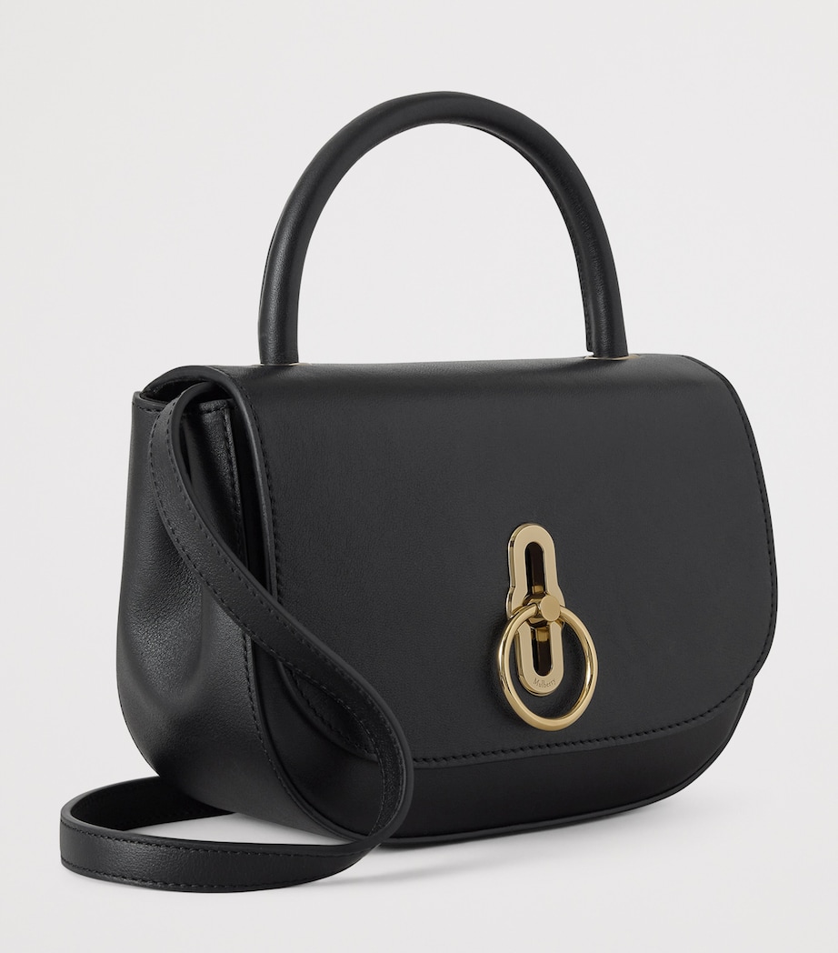 Mulberry Small Leather Amberley Top-Handle Bag Black Image 3