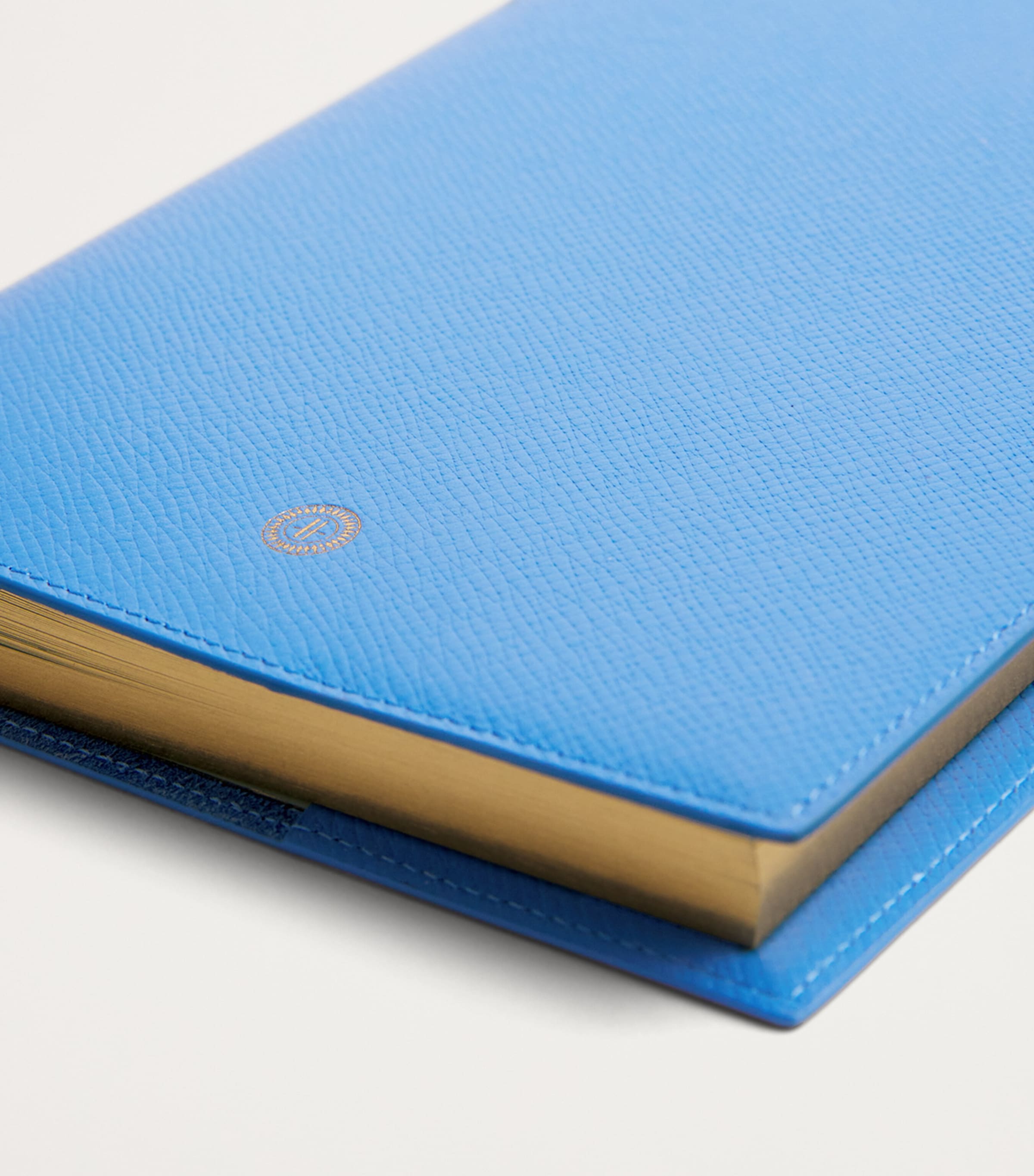 Harrods Leather Refillable Sleeve and Notepad Blue Image 6