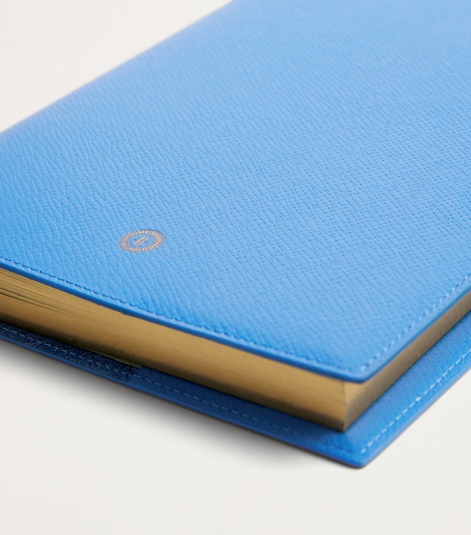 Harrods Leather Refillable Sleeve and Notepad Blue Image 6