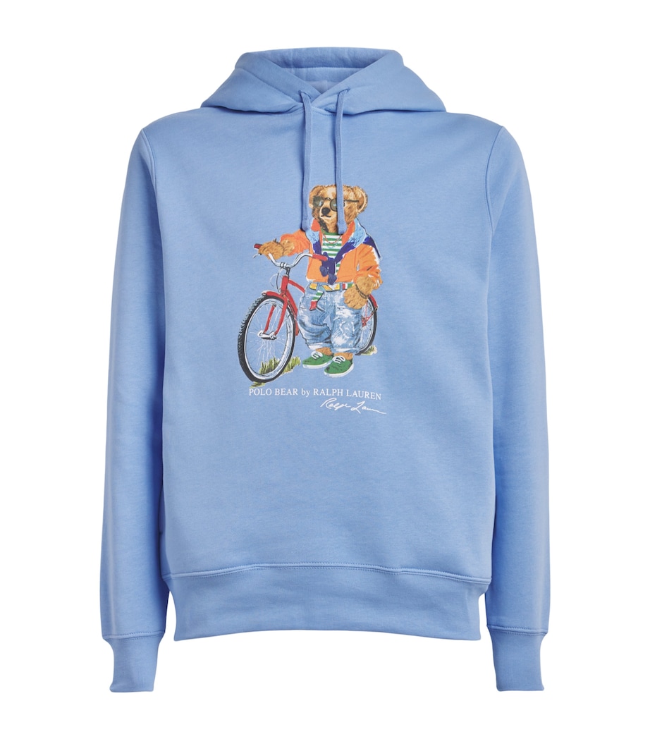 Polo Ralph Lauren Mens Cotton-Blend Polo Bear Hoodie Austin Blue Ss Bear Image 1