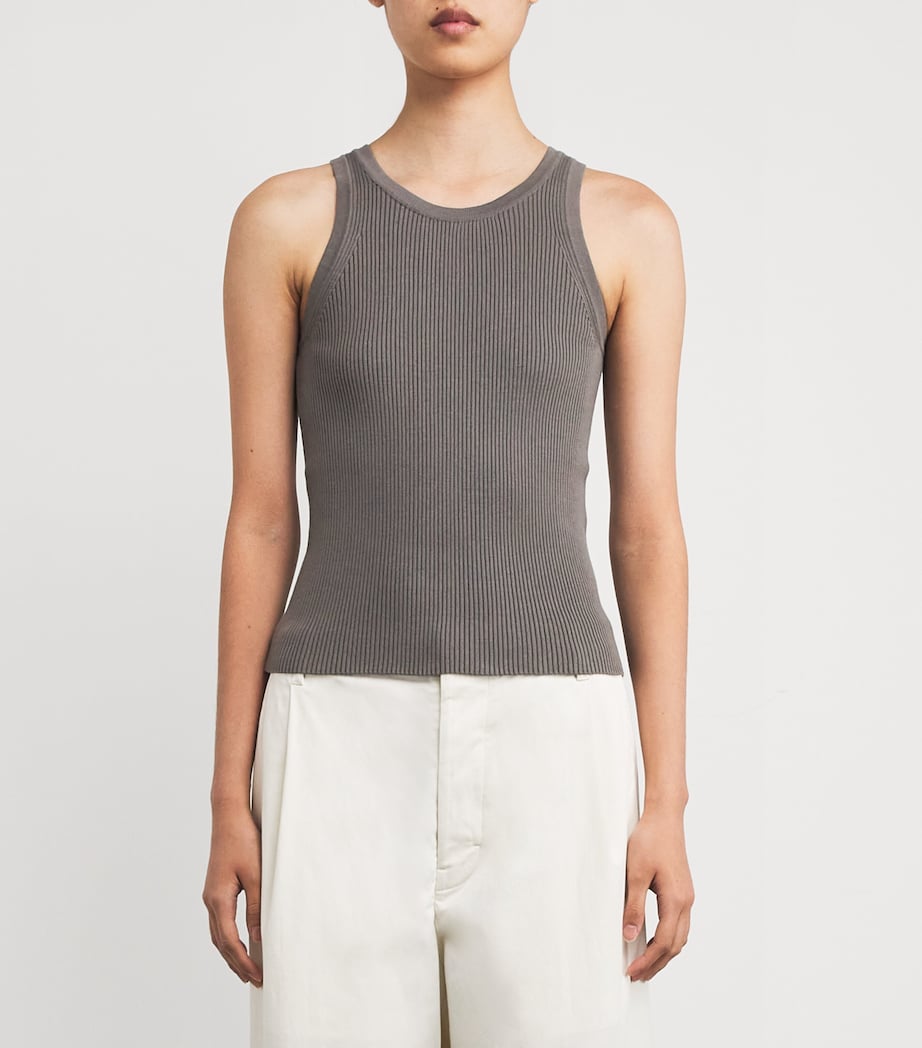 Cotton Ribbed Tank Top MEDIUM GREY Image 3