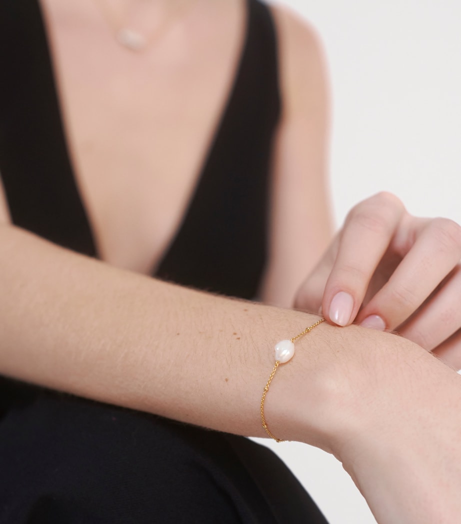 Monica Vinader Gold Vermeil and Freshwater Pearl Nura Bracelet Gold Vermeil Image 4