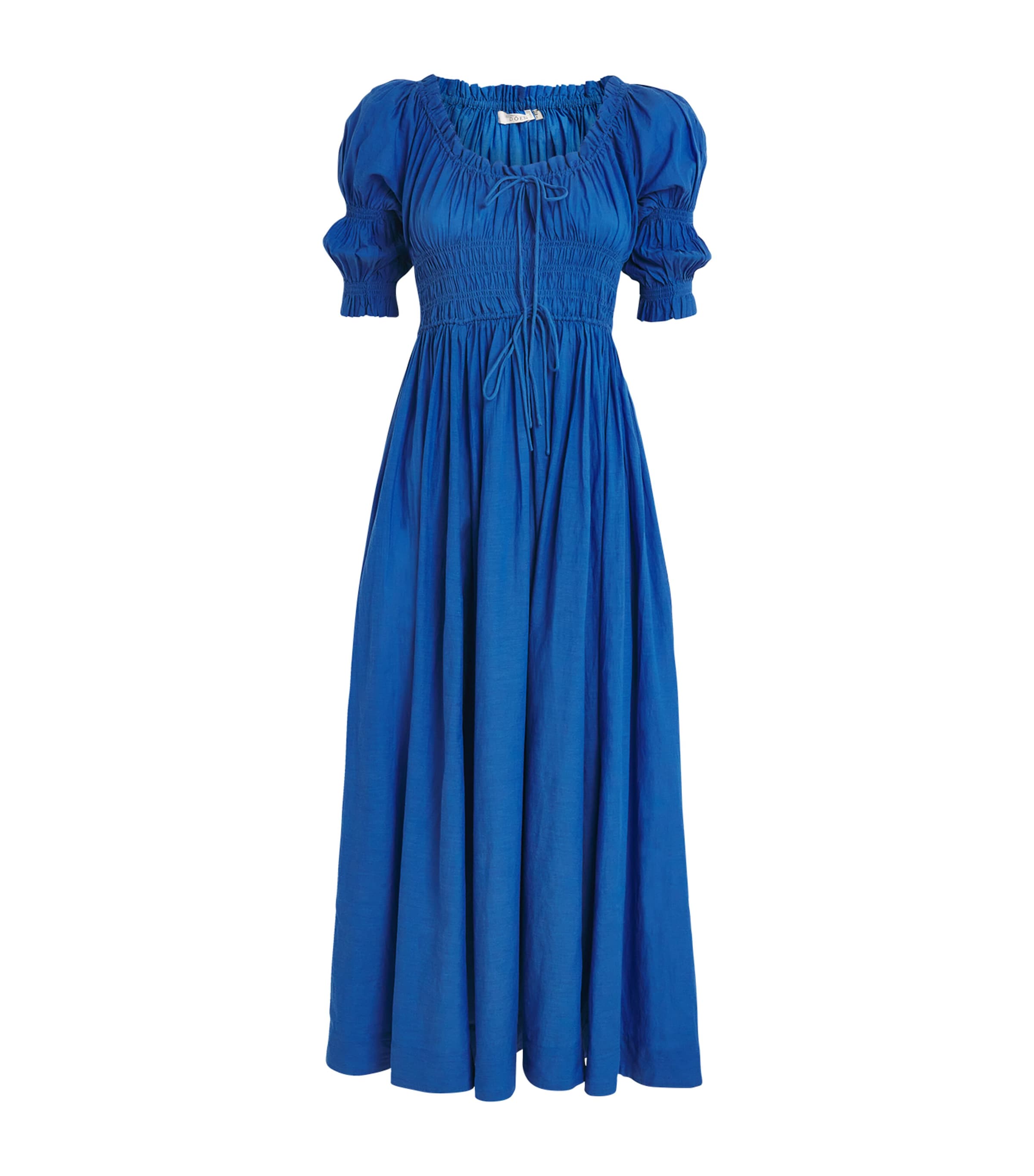 DÔEN Womens Organic Cotton-Blend Ischia Maxi Dress Corfu Blue Image 1