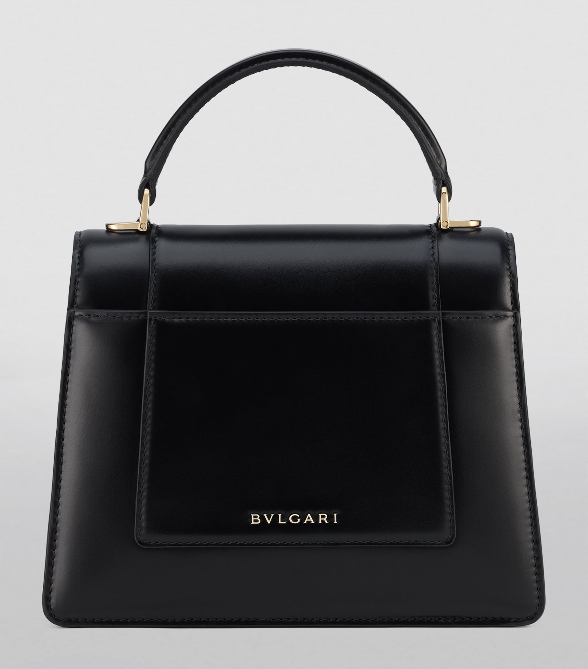 Leather Serpenti Forever Top-Handle Bag BLACK Image 3