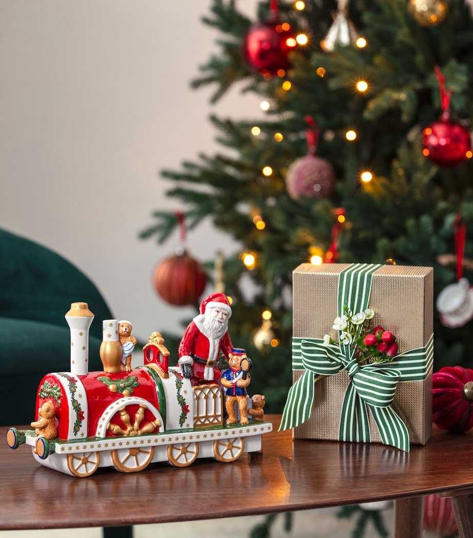 Porcelain Christmas Locomotive Table Centrepiece MULTI Image 2