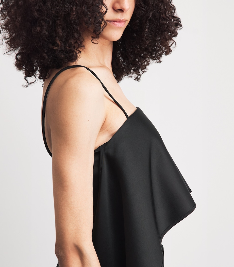 CAMILLA AND MARC Womens Satin Draped Tamar Top Black Dblk Image 3