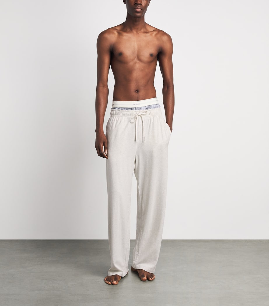 Skims Mens Cotton Relaxed Sweatpants Chalk Heather Image 2