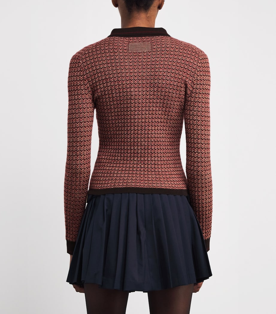 Cashmere Shrunken Polo Shirt BURNT COCOA COMBO Image 4