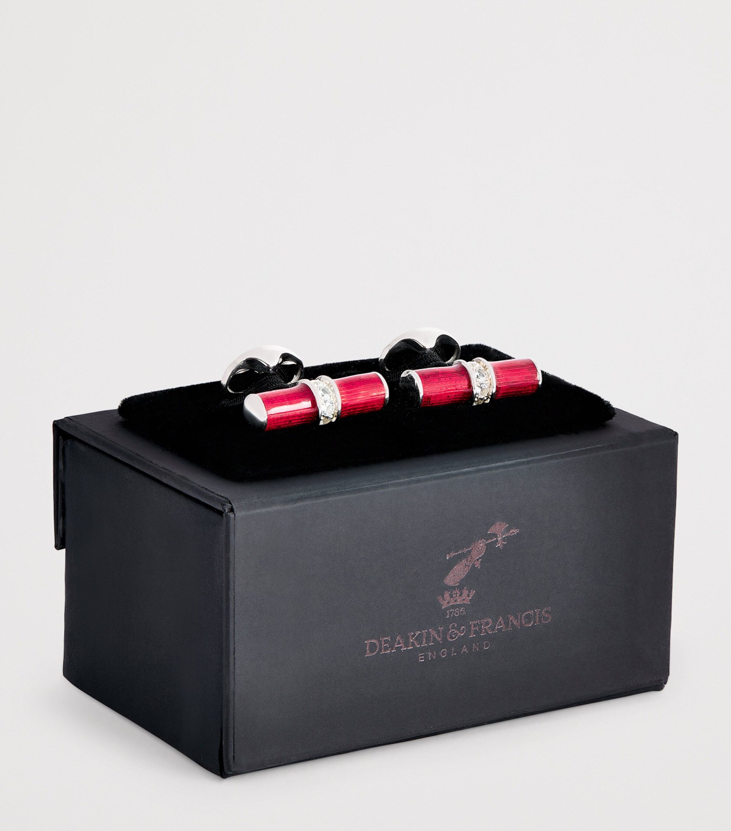 Sterling Silver Spinel Centre Cufflinks RED Image 3