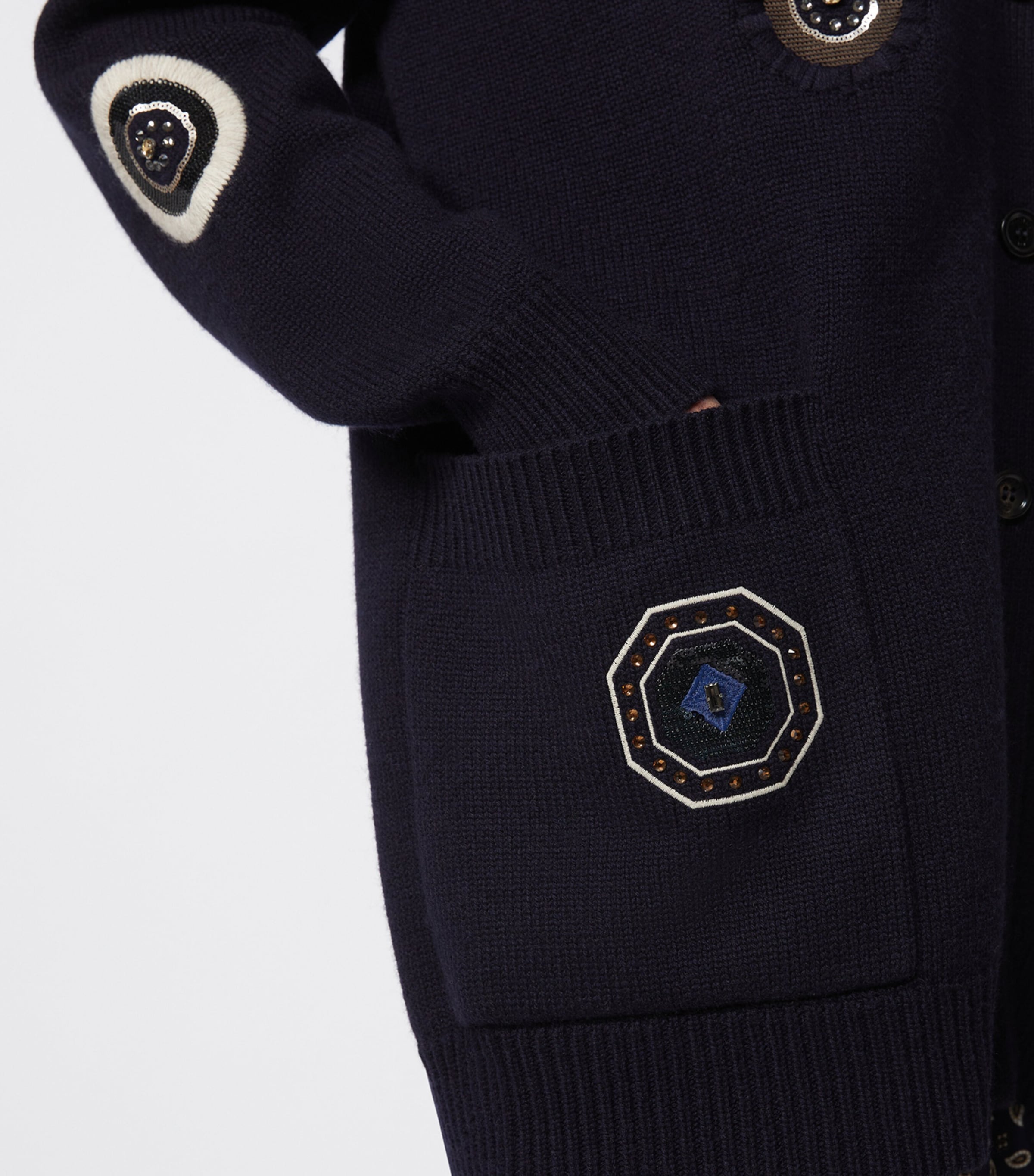 Wool-Cashmere Patch Cardigan ULTRAMARINE Image 5