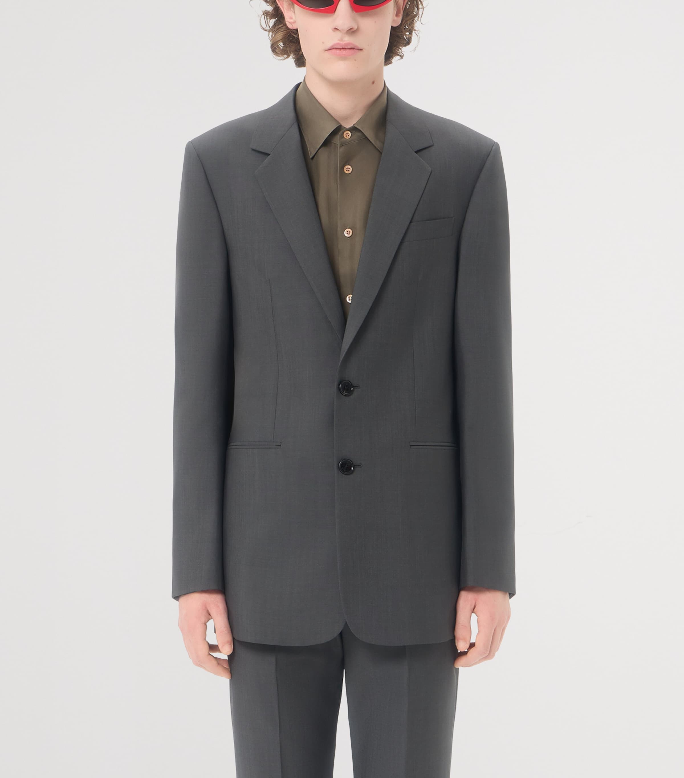 Valentino Mens Mohair-Wool Single-Breasted Blazer Image 3