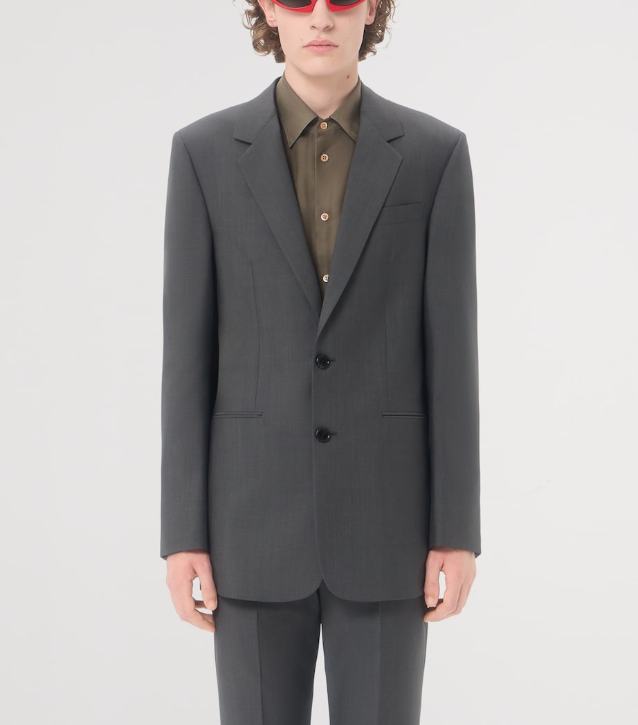 Valentino Mens Mohair-Wool Single-Breasted Blazer Image 3