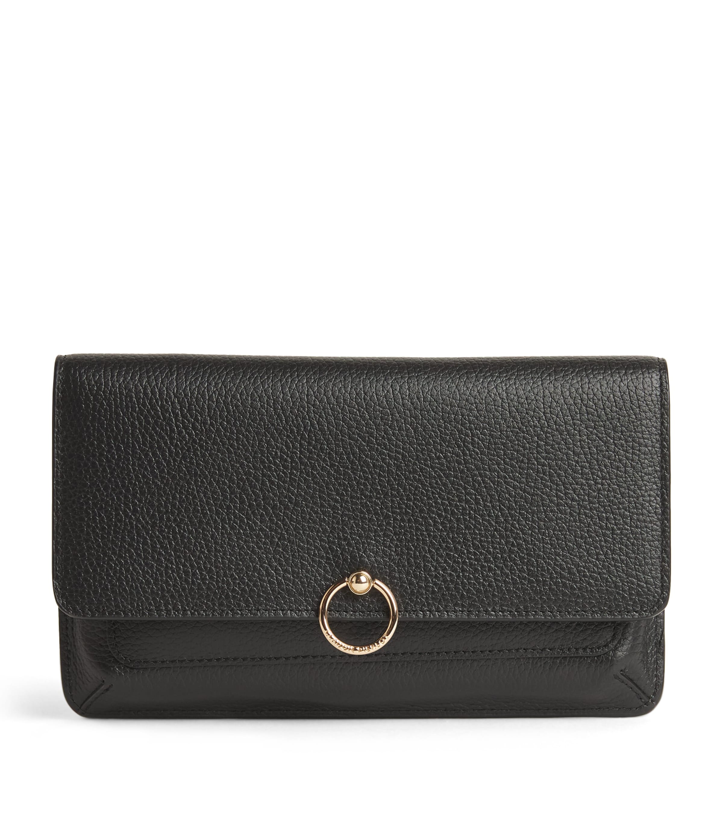 Claudie Pierlot Leather Anouck Clutch Bag In Black