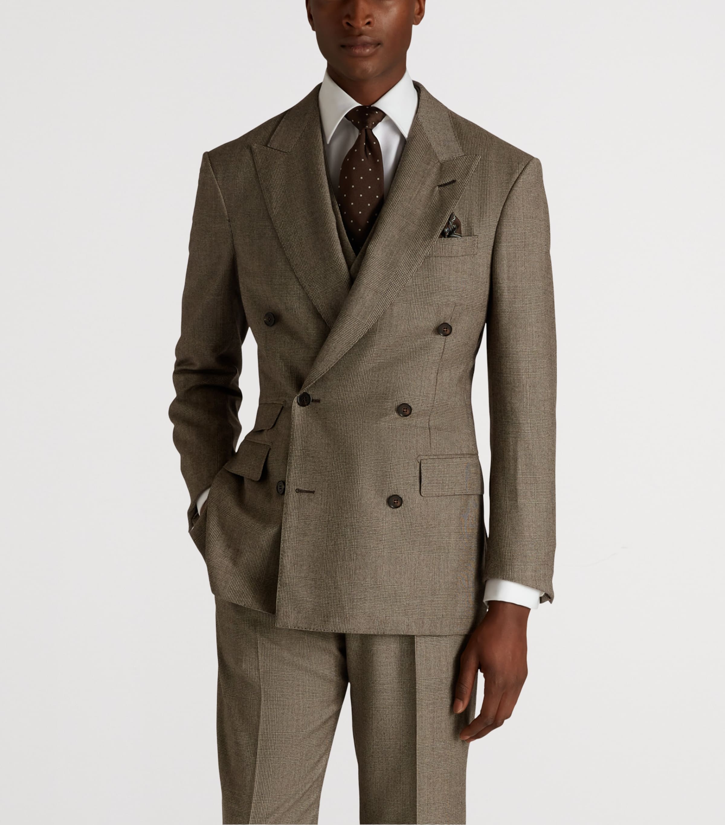 Wool Glen Check Bourdon Blazer 293SOFT BROWN Image 3