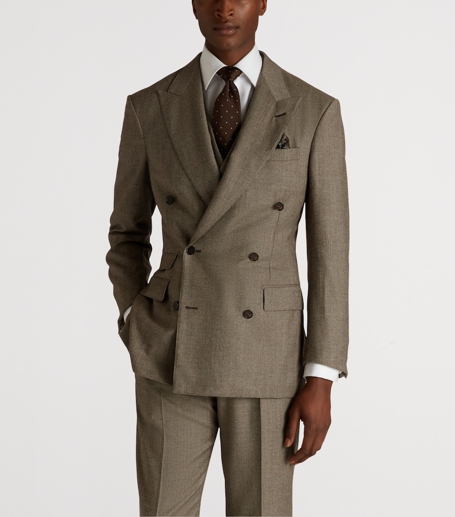 Wool Glen Check Bourdon Blazer 293SOFT BROWN Image 3