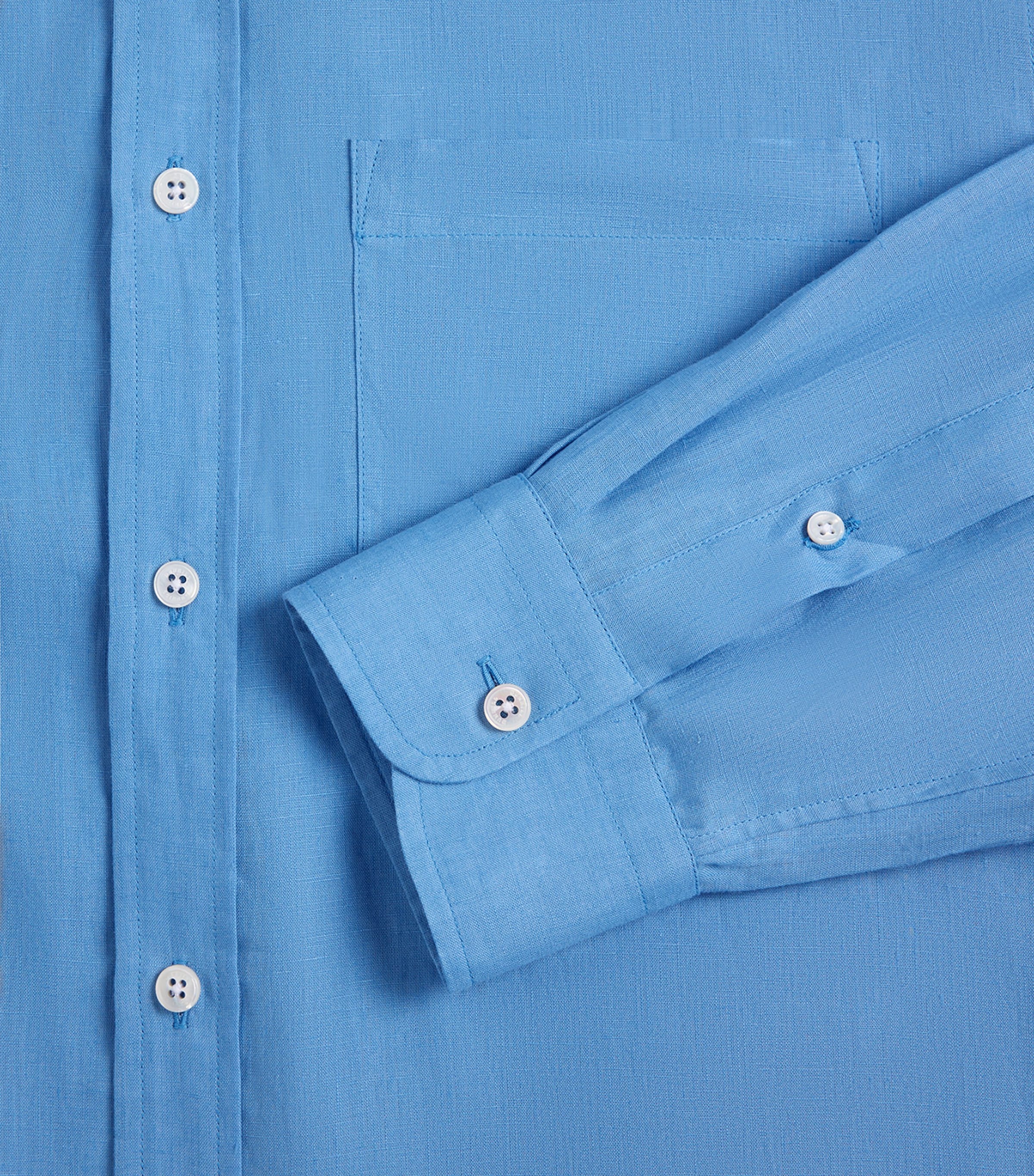 Dunhill Mens Linen Shirt Blue Image 5