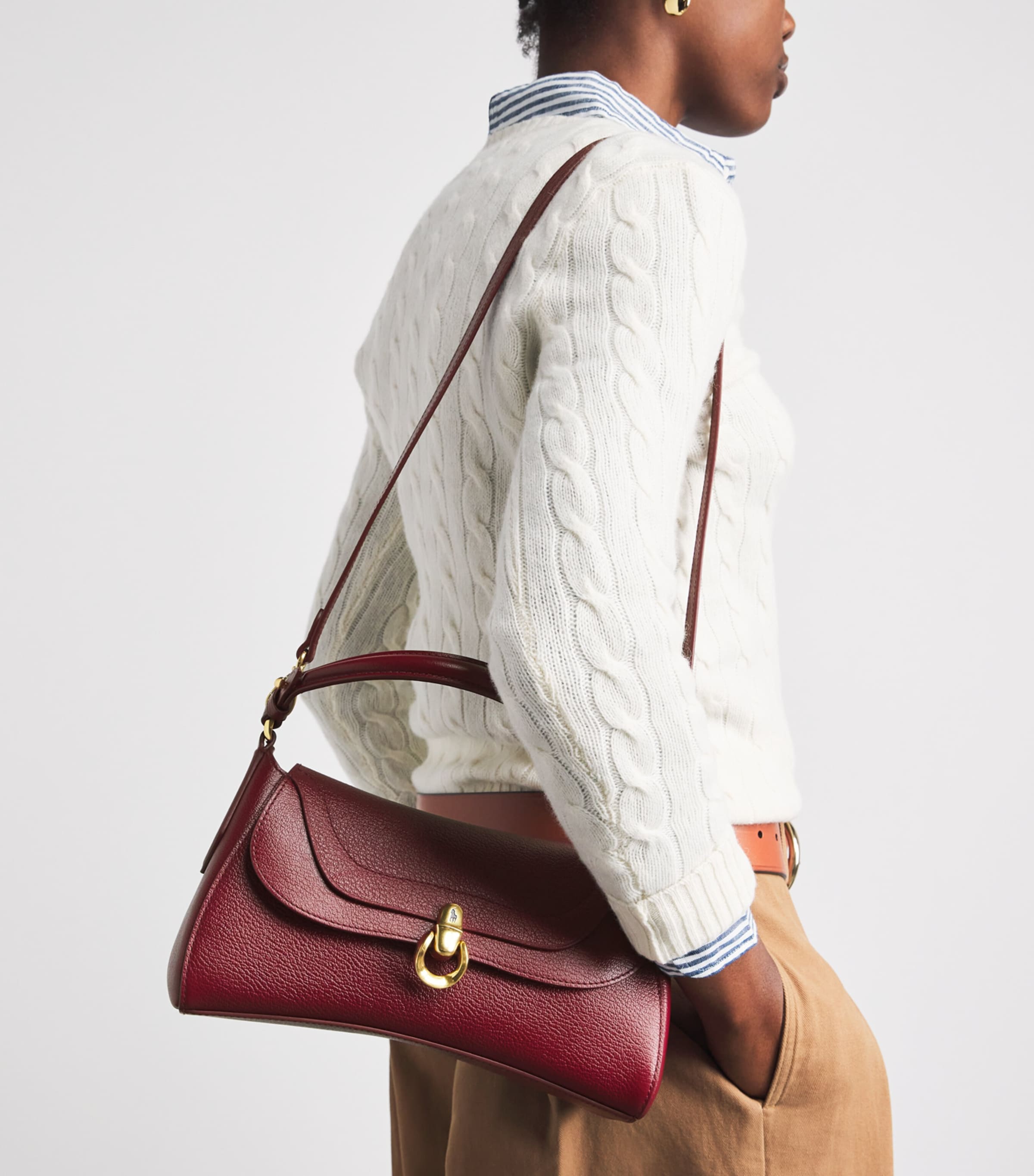 Polo Ralph Lauren Small Leather Blaze Top-Handle Bag Currant Image 2
