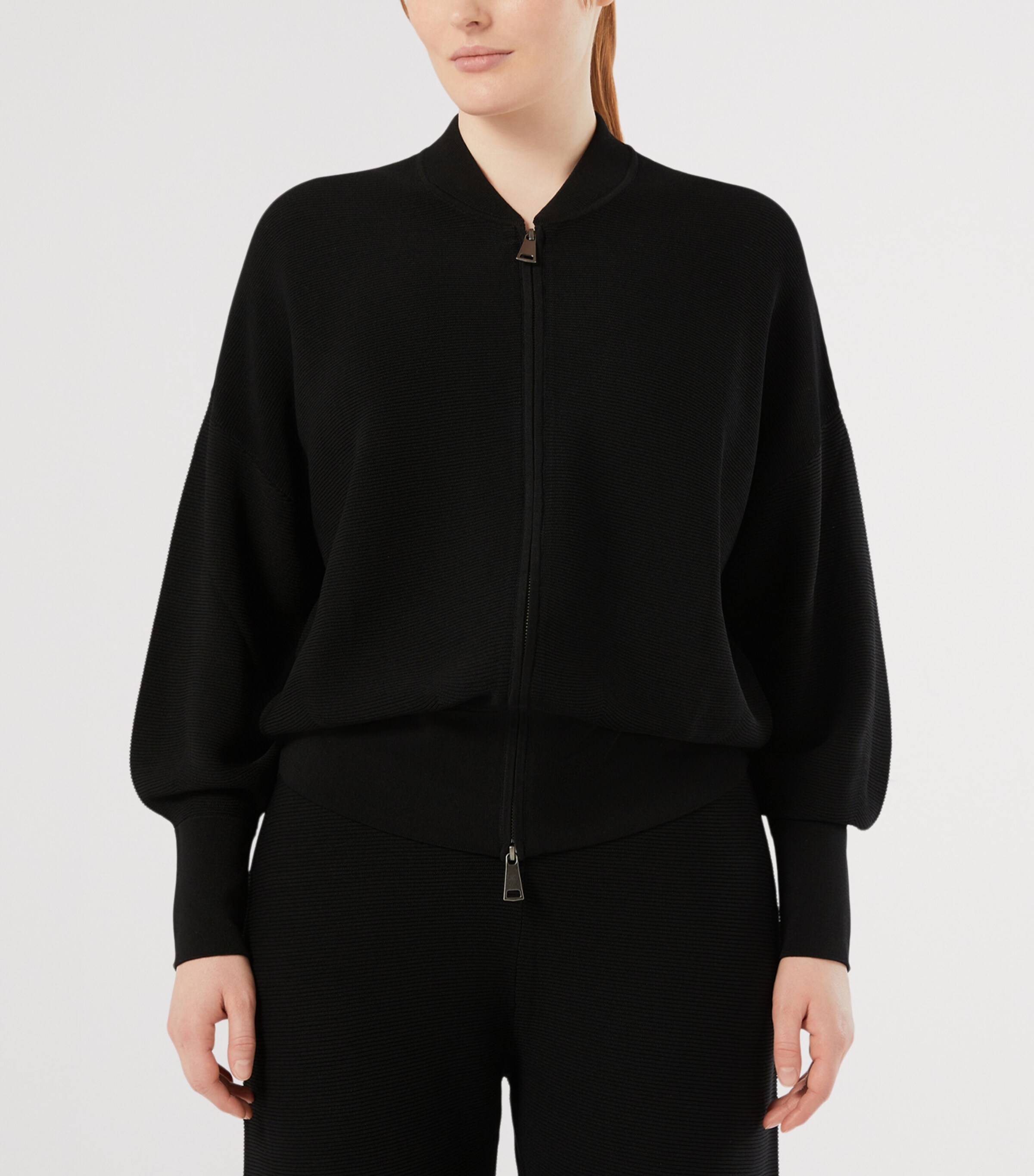 Marina Rinaldi Womens Zip-Up Cardigan Black Image 2