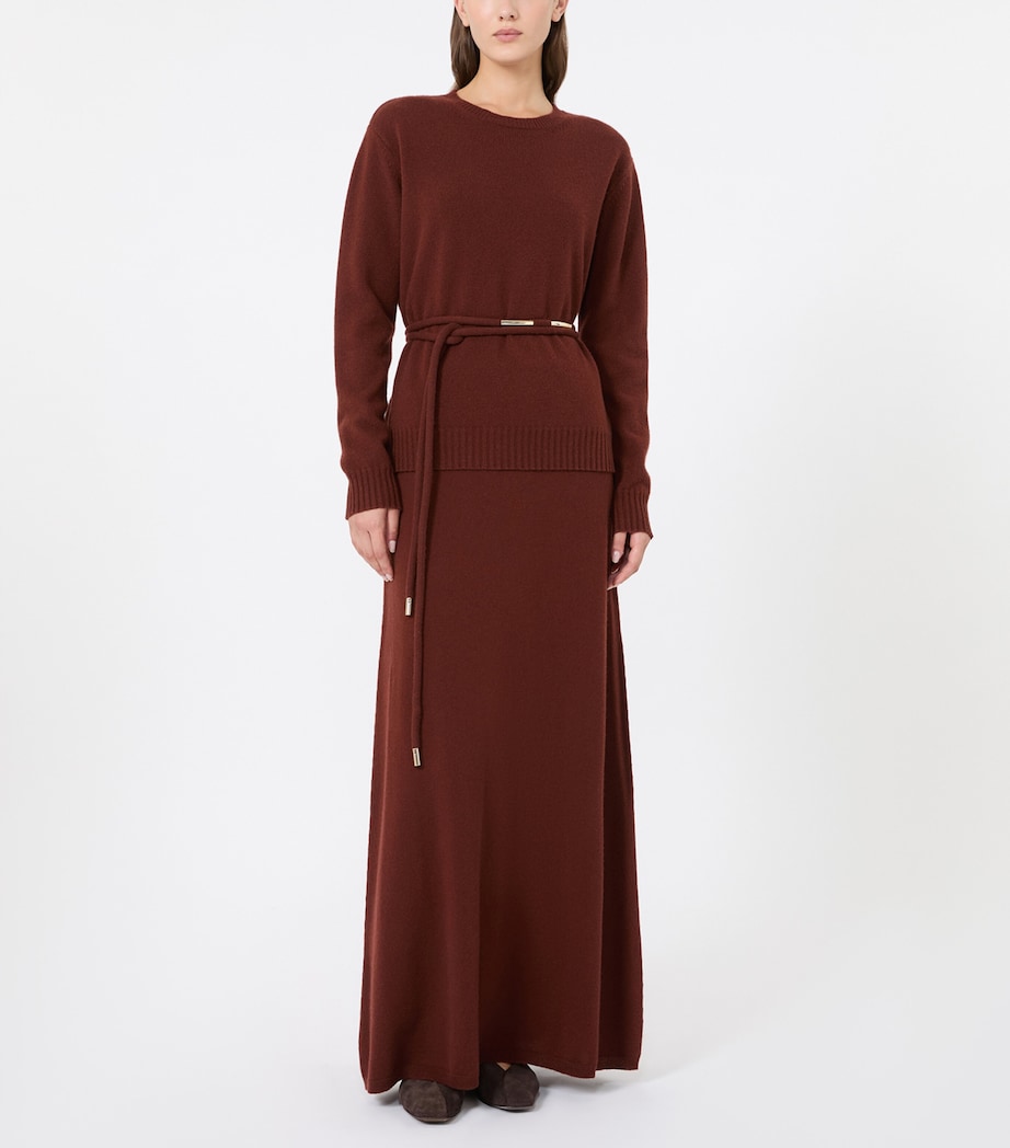 Max Mara Womens Cashmere Crew-Neck Sweater Rust Image 2