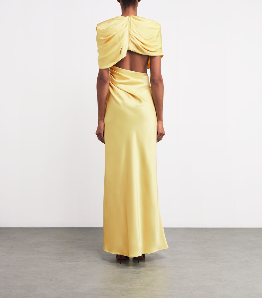 Stella McCartney Yellow Satin Draped Gown | Harrods US Stella McCartney Yellow Satin Draped Gown | Harrods US