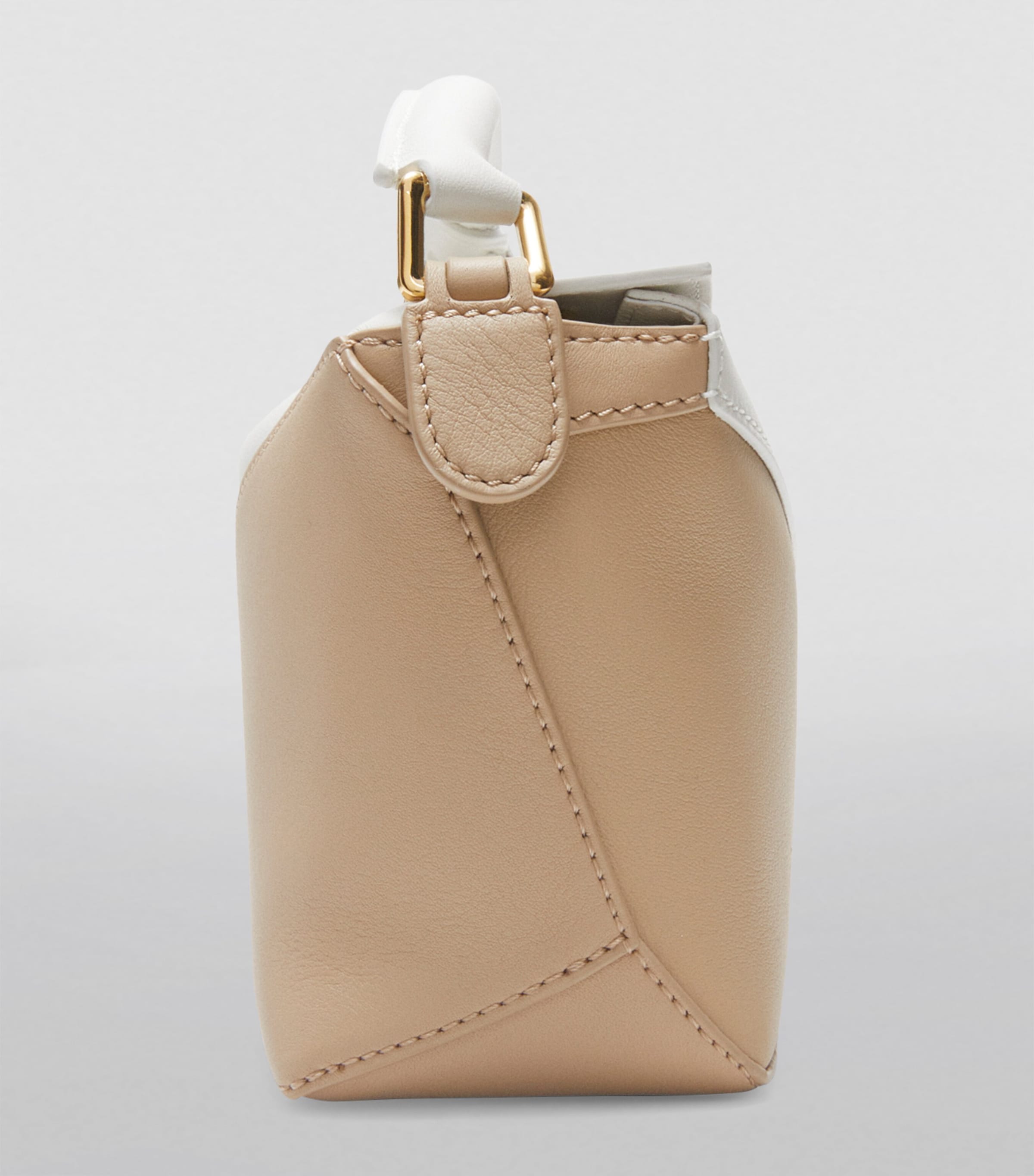 Mini Leather Puzzle Edge Top-Handle Bag SOFT WHITE/PAPER Image 7