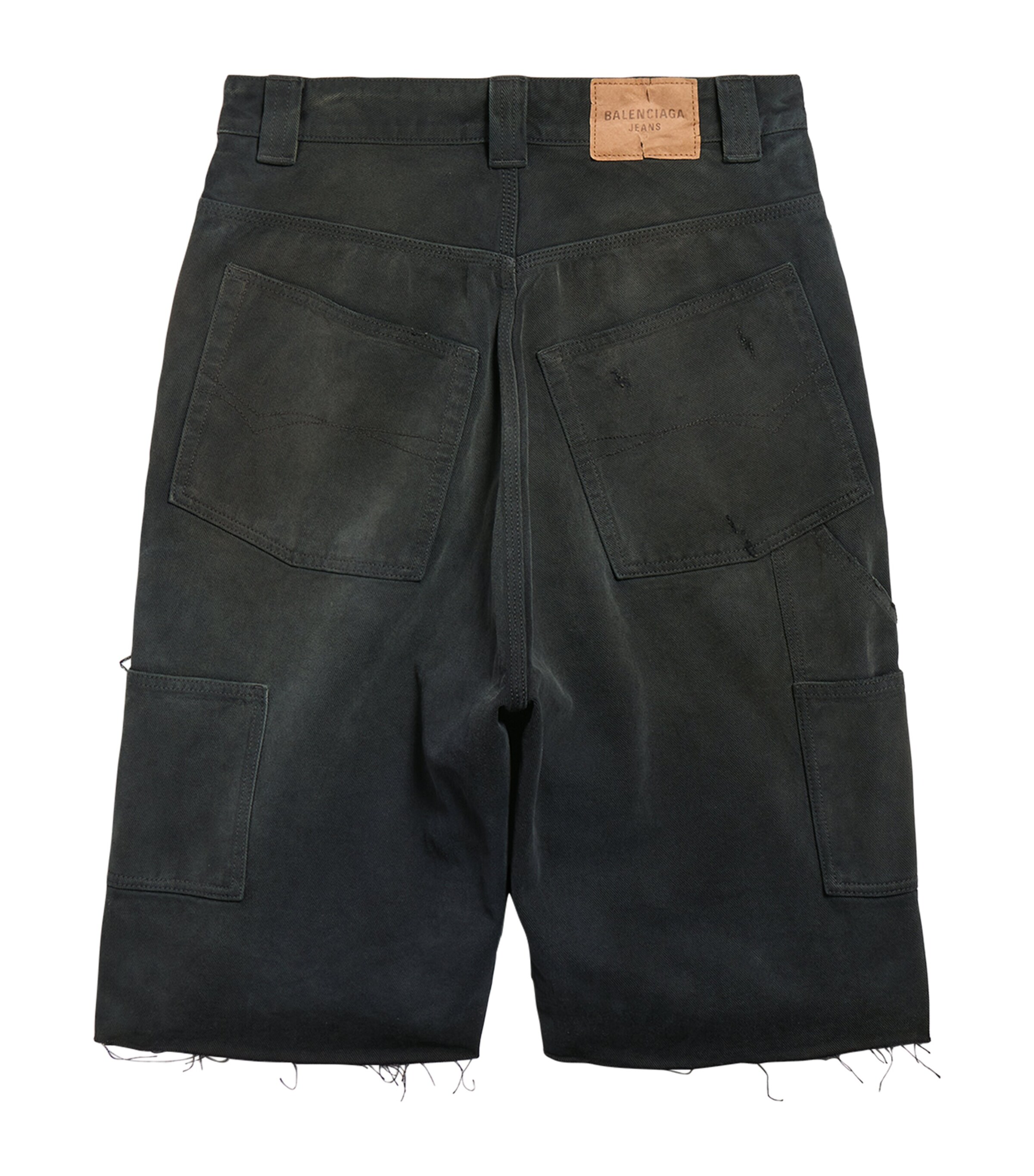 BALENCIAGA 17SS カットオフ デニム ショーツ Balenciaga Black Ripped Off Denim Shorts | Harrods AE