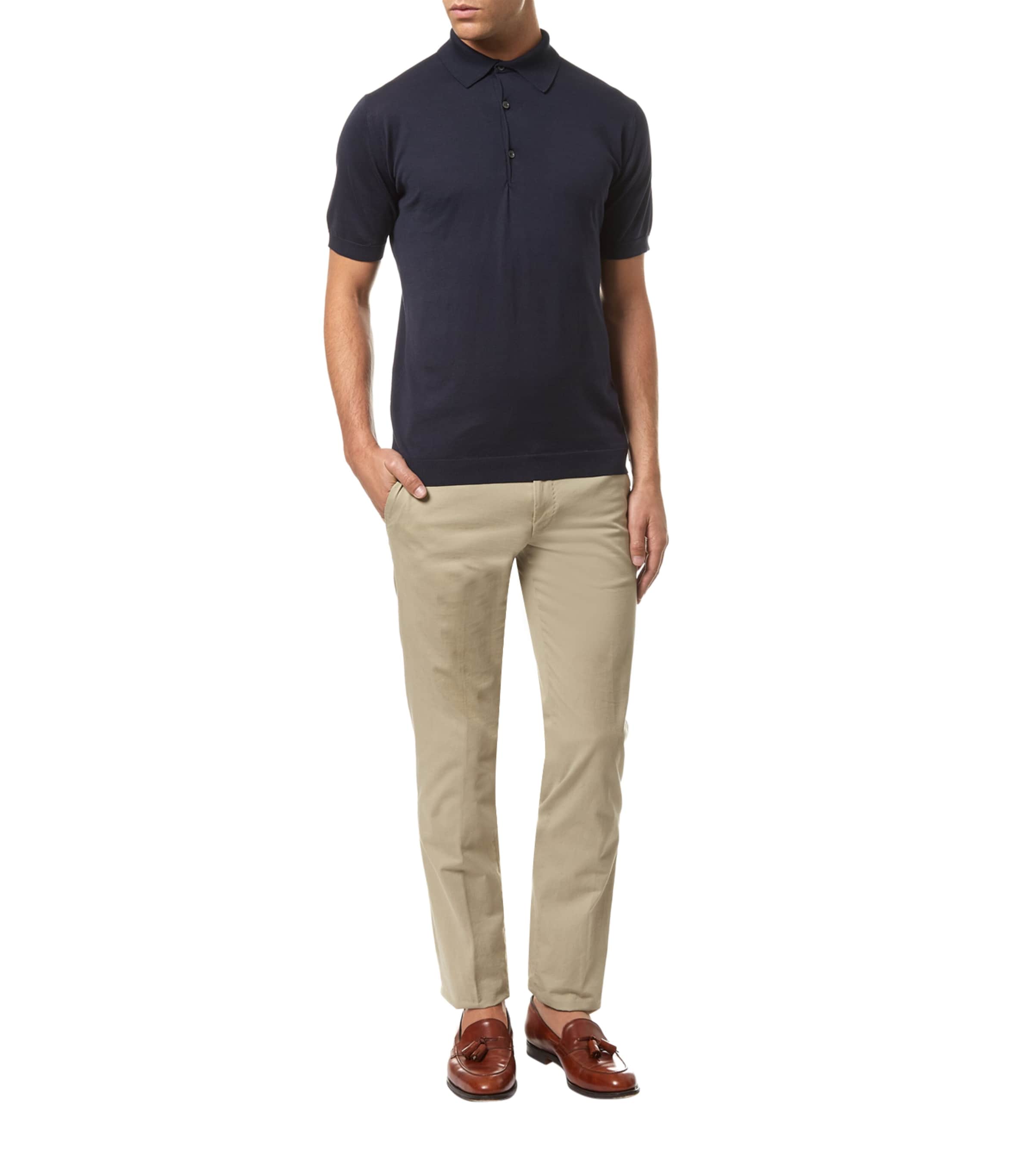 Cotton-Cashmere Elias Polo Shirt NAVY Image 4