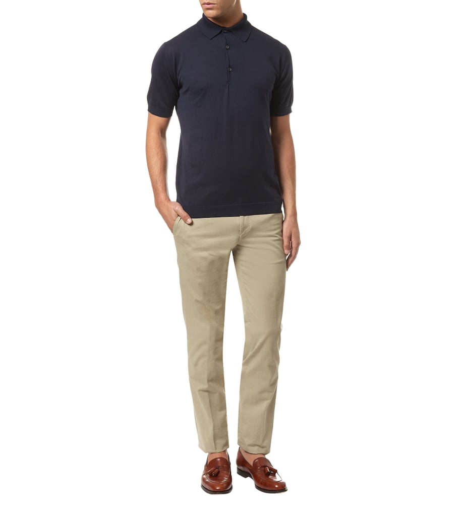 Cotton-Cashmere Elias Polo Shirt NAVY Image 4