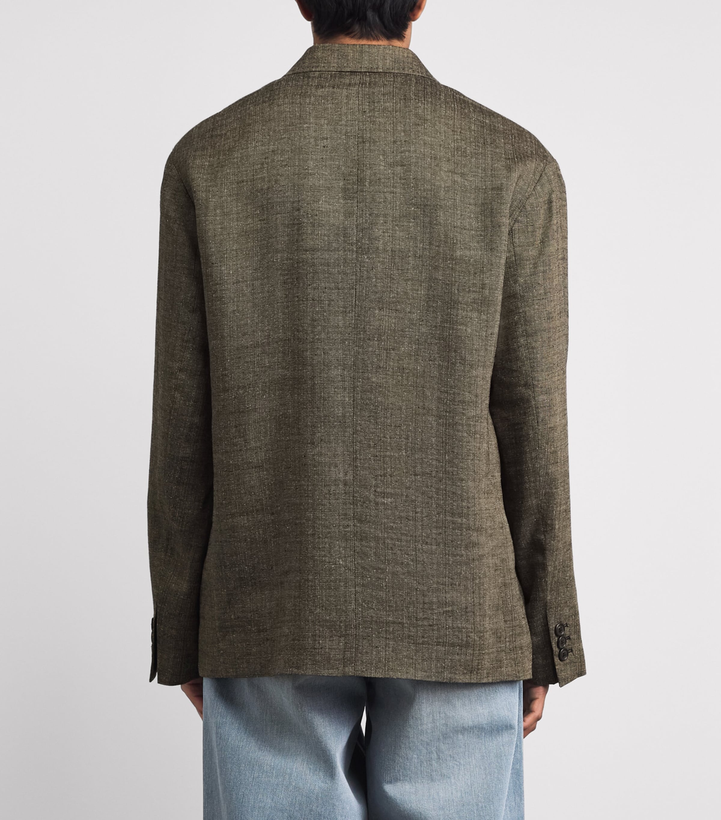 Our Legacy Mens Linen-Silk-Cotton Halt Blazer Deep Husk Image 5