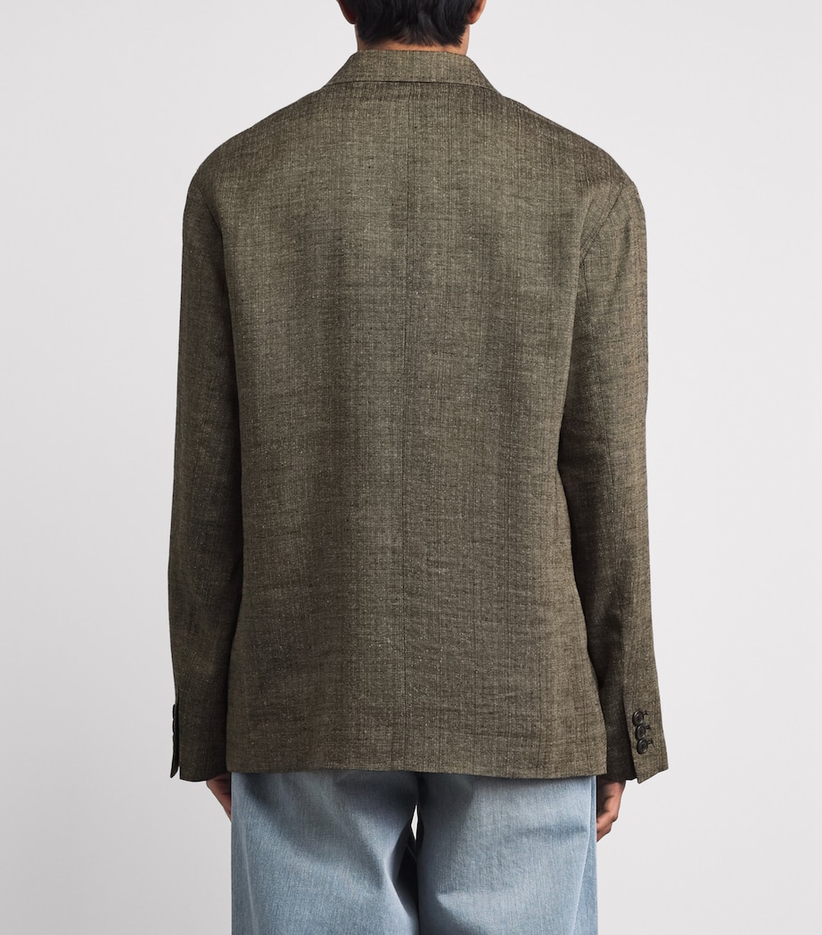 Our Legacy Mens Linen-Silk-Cotton Halt Blazer Deep Husk Image 5