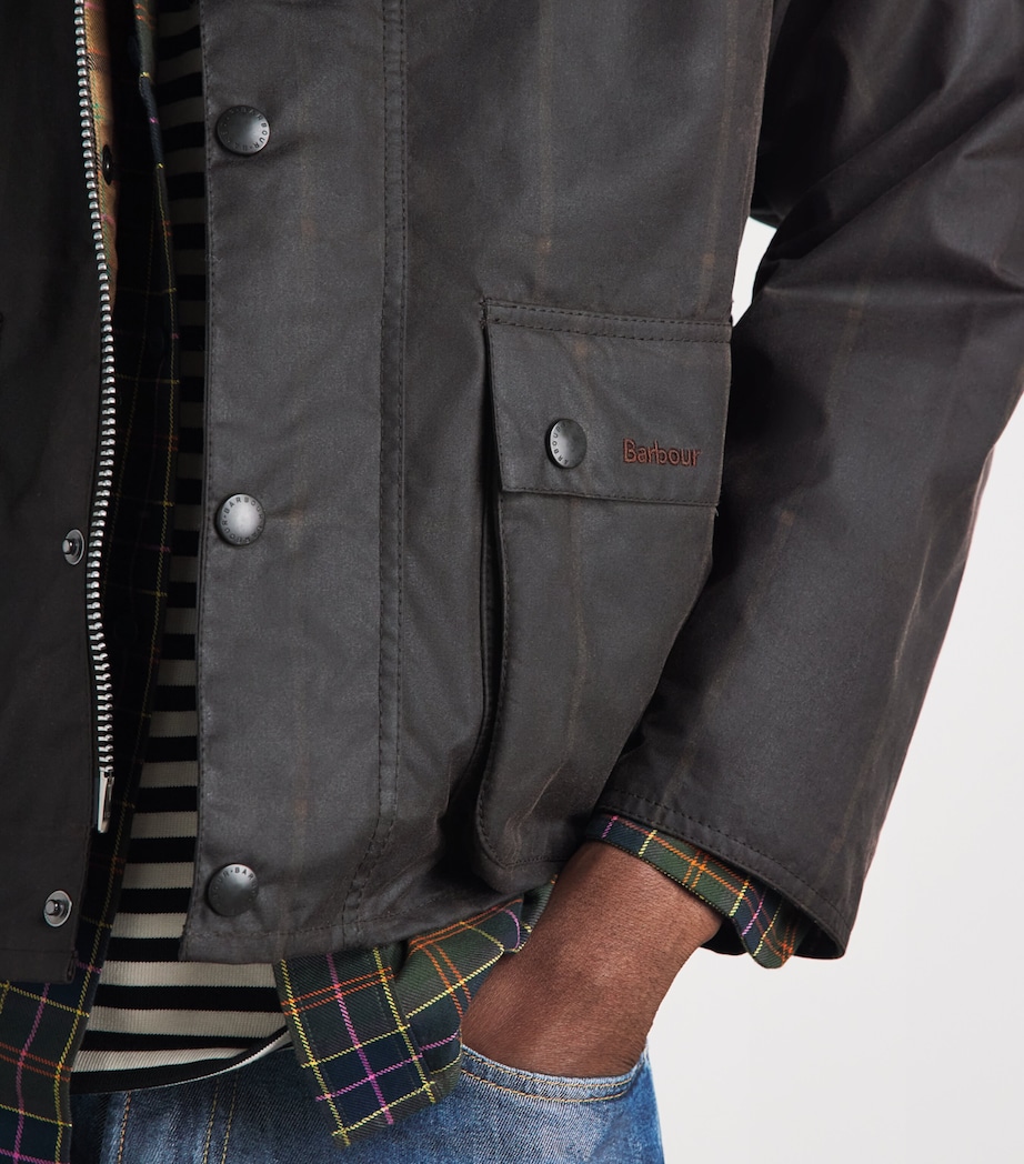 Barbour Mens x Paul Smith Waxed Transport Windowpane Jacket Rustic/bark Image 3