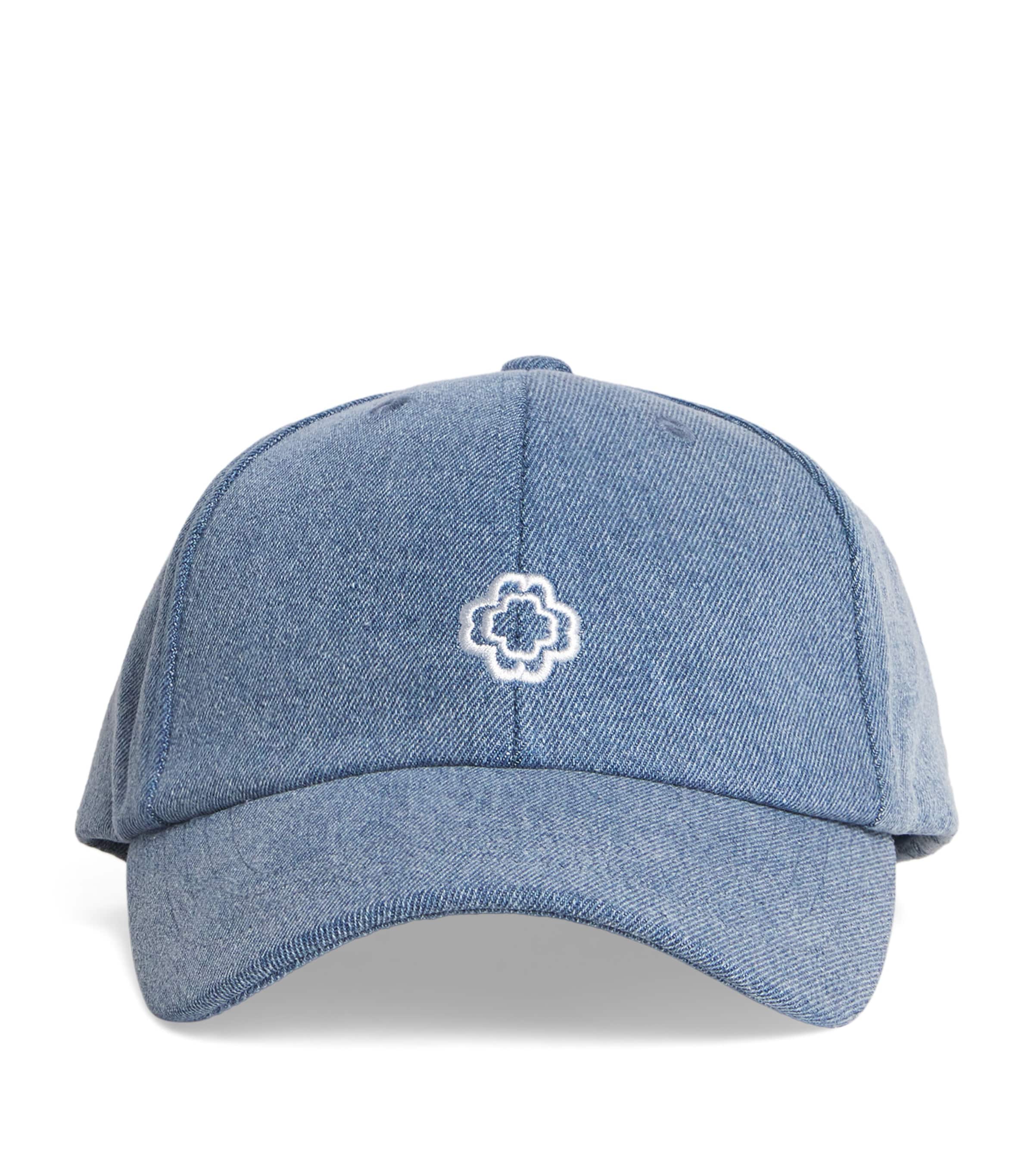 Maje Womens Bleus Logo-embroidered Adjustable Denim Cap In Blue