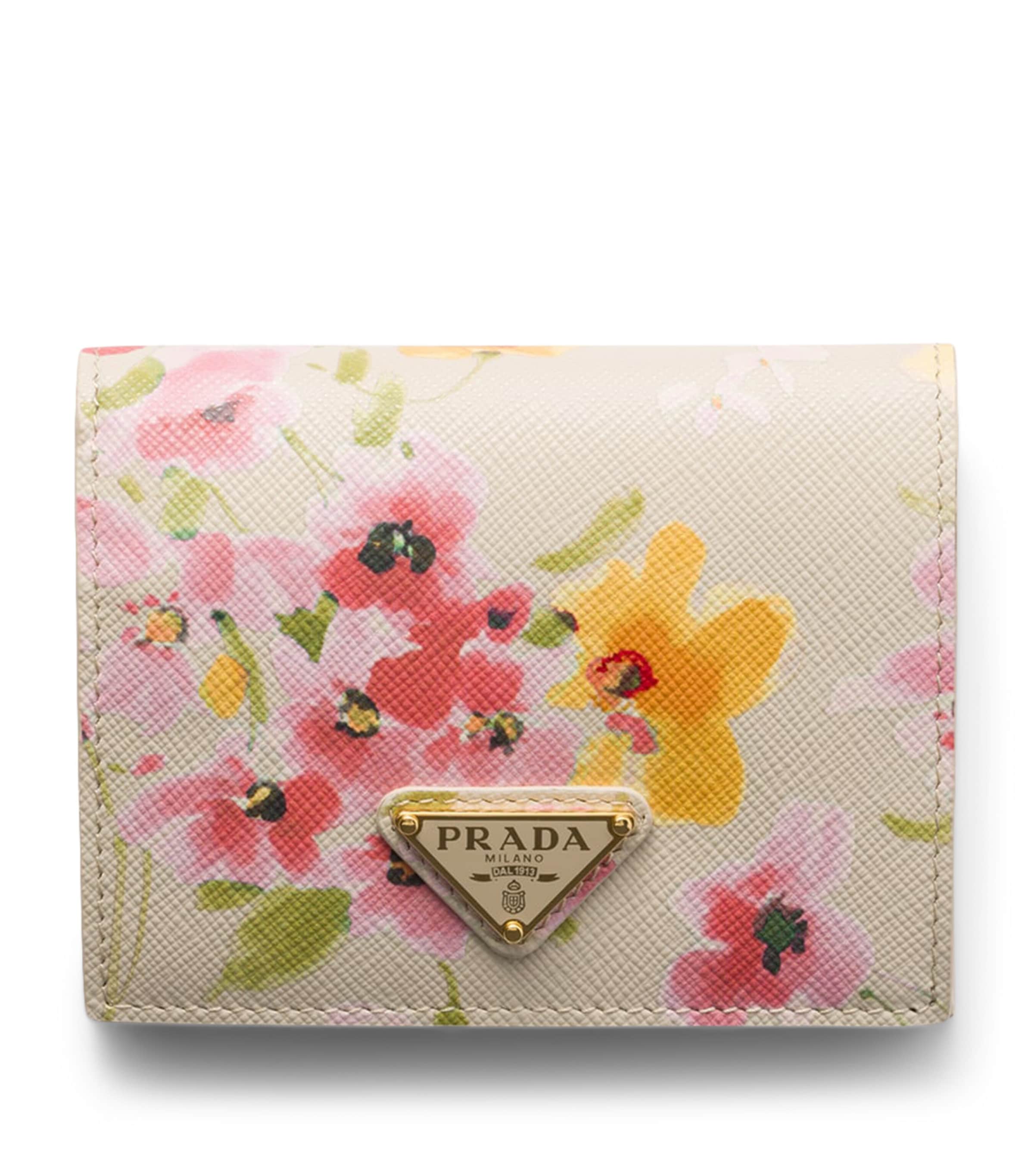 Small Saffiano Leather Floral Bifold Wallet F0507 Image 1