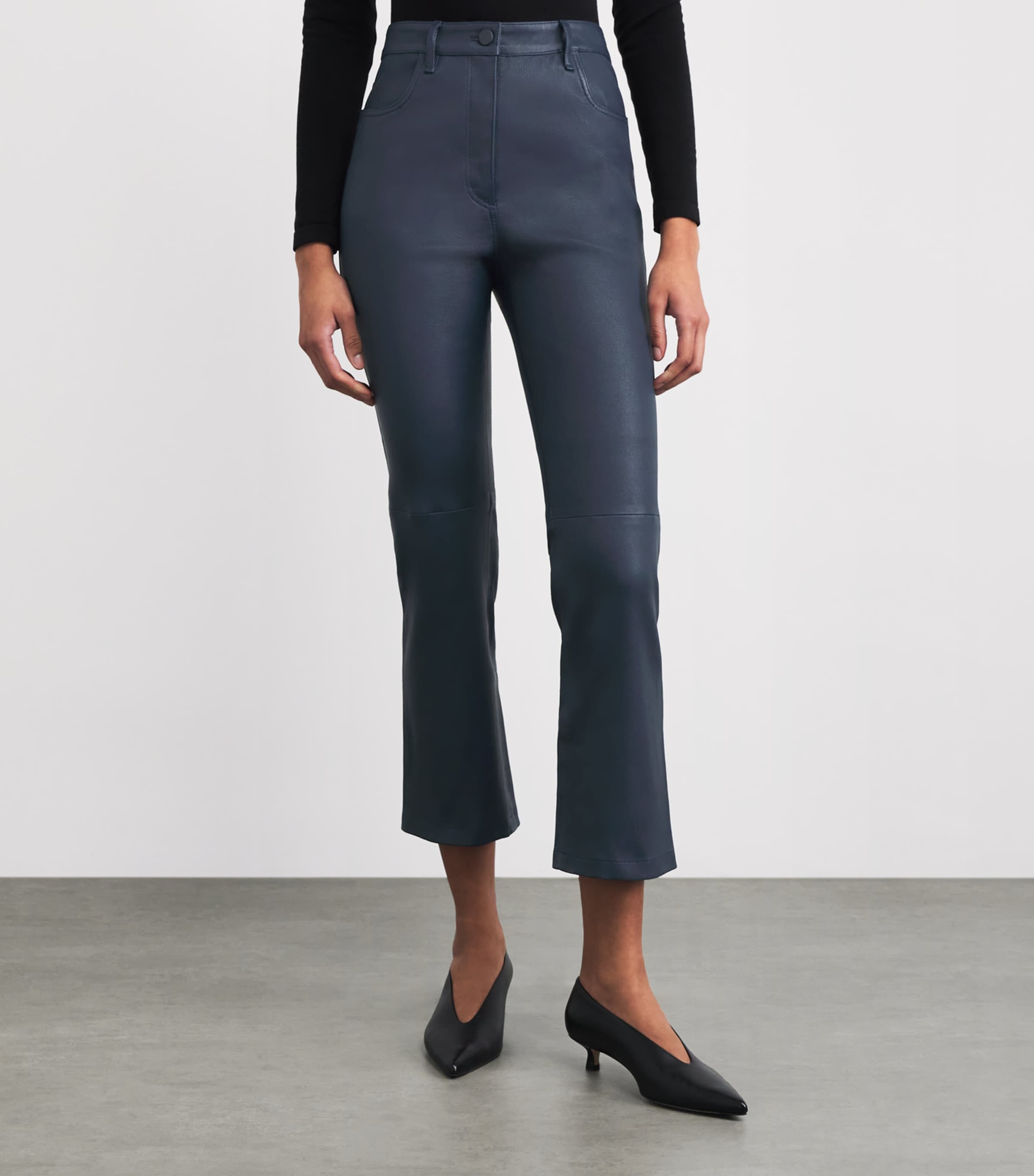 Leather Stretch Duke Trousers INDIGO Image 4